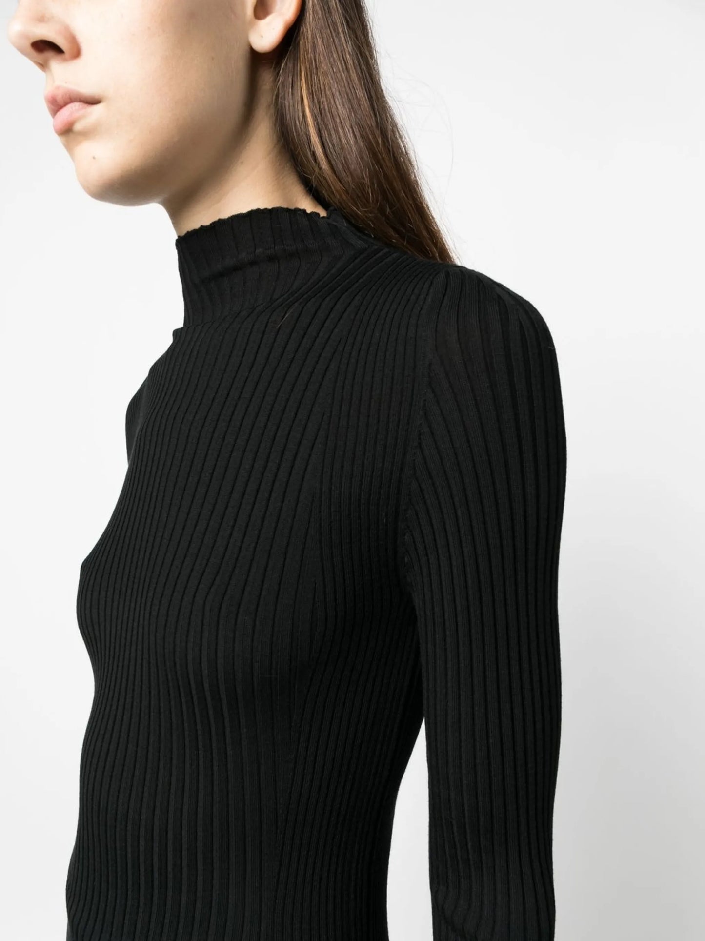 ribbed-knit merino top