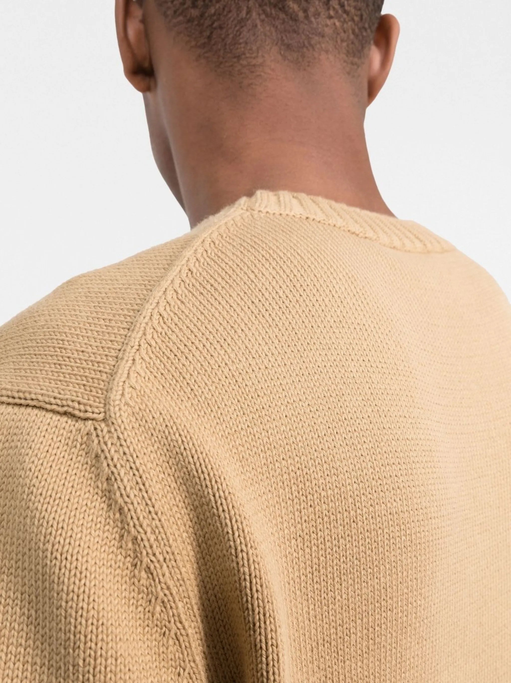 logo-intarsia organic cotton jumper