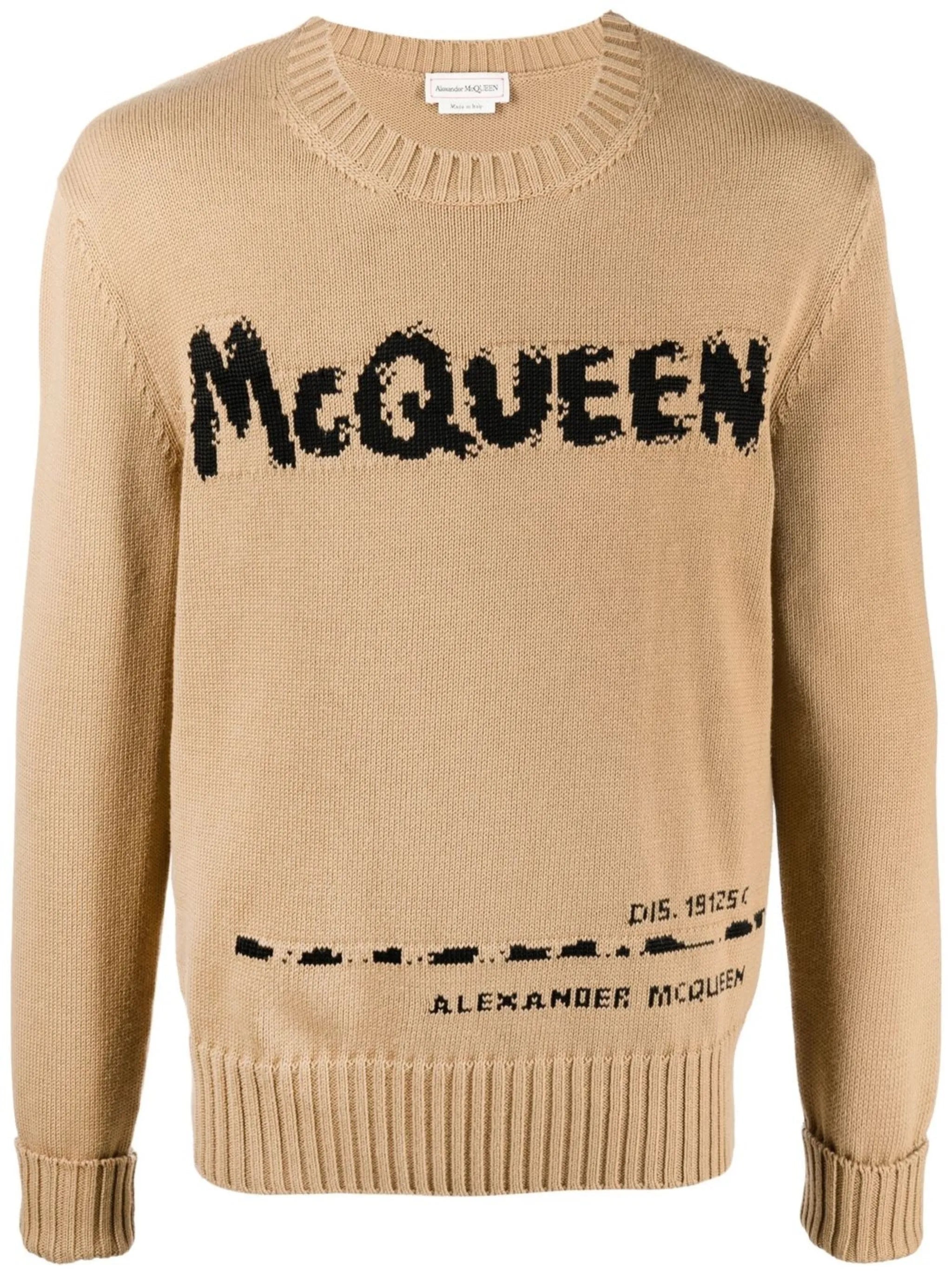 logo-intarsia organic cotton jumper