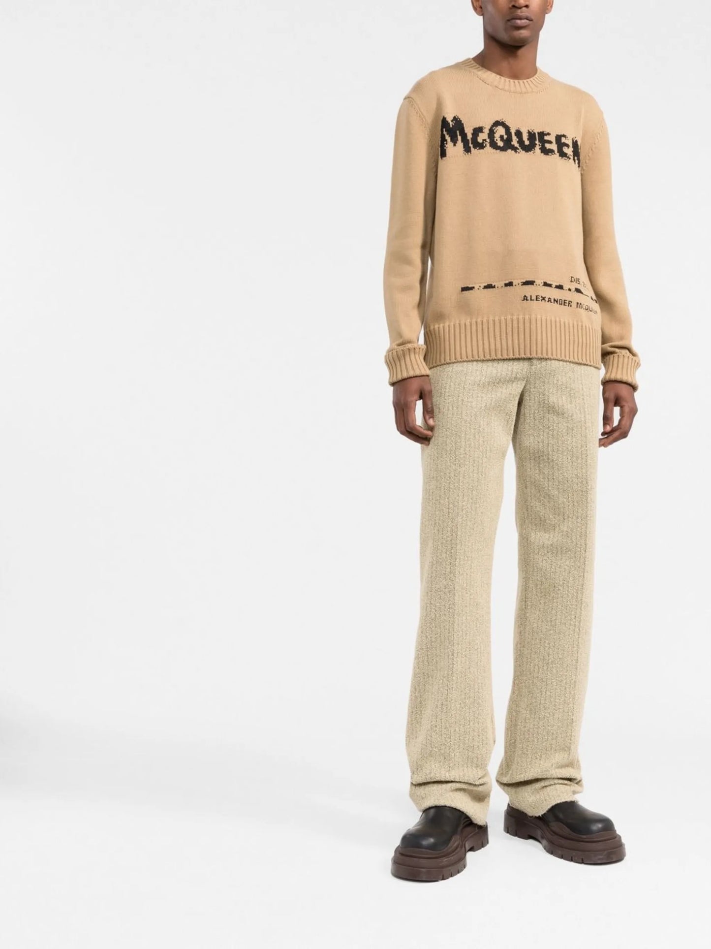 logo-intarsia organic cotton jumper