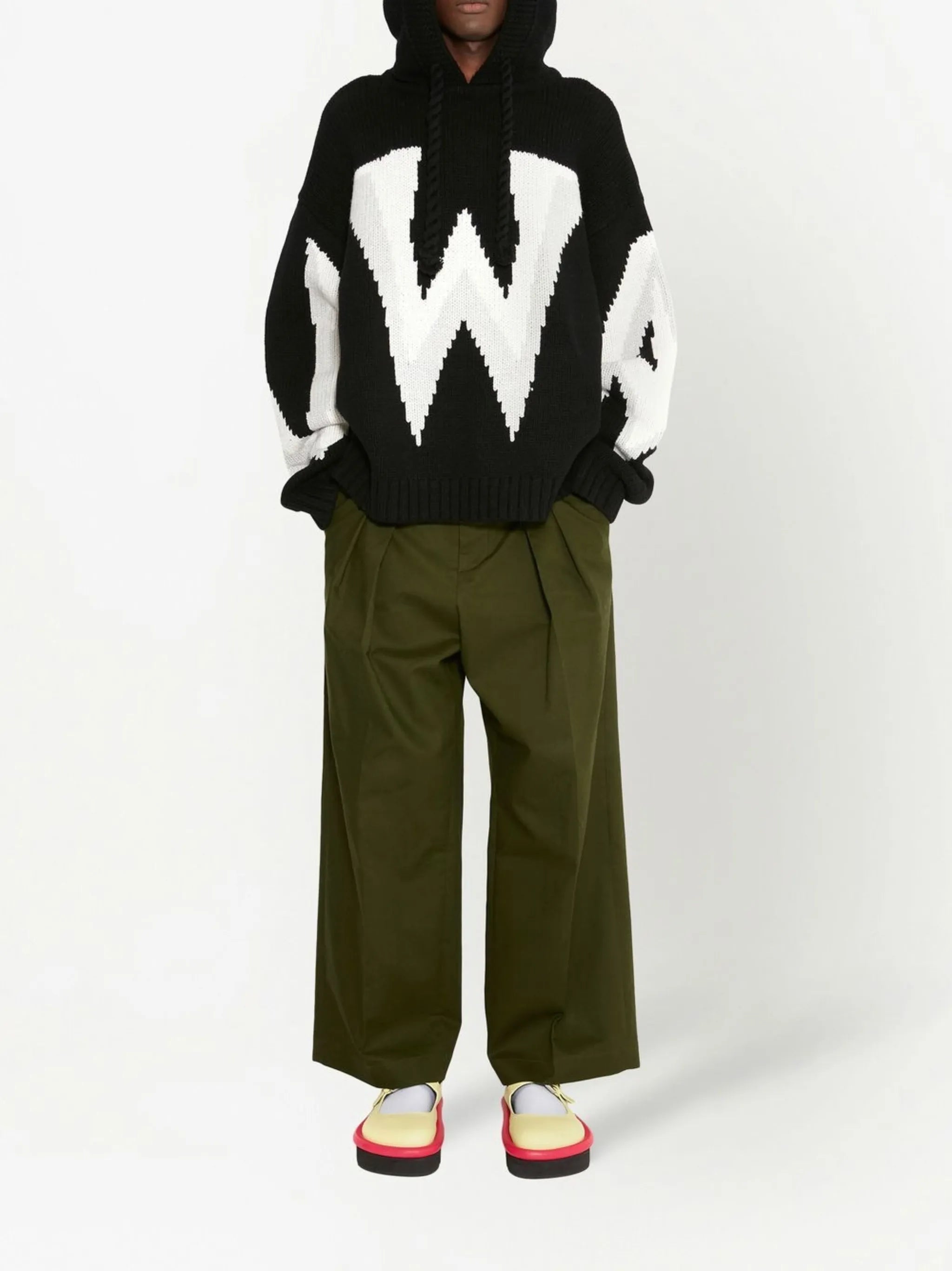 pressed-crease tailored trousers