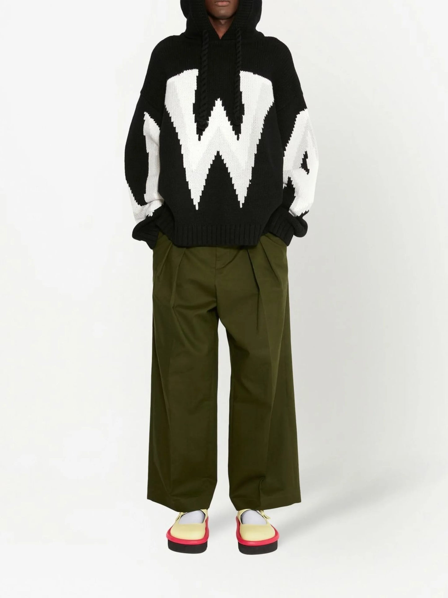 pressed-crease tailored trousers