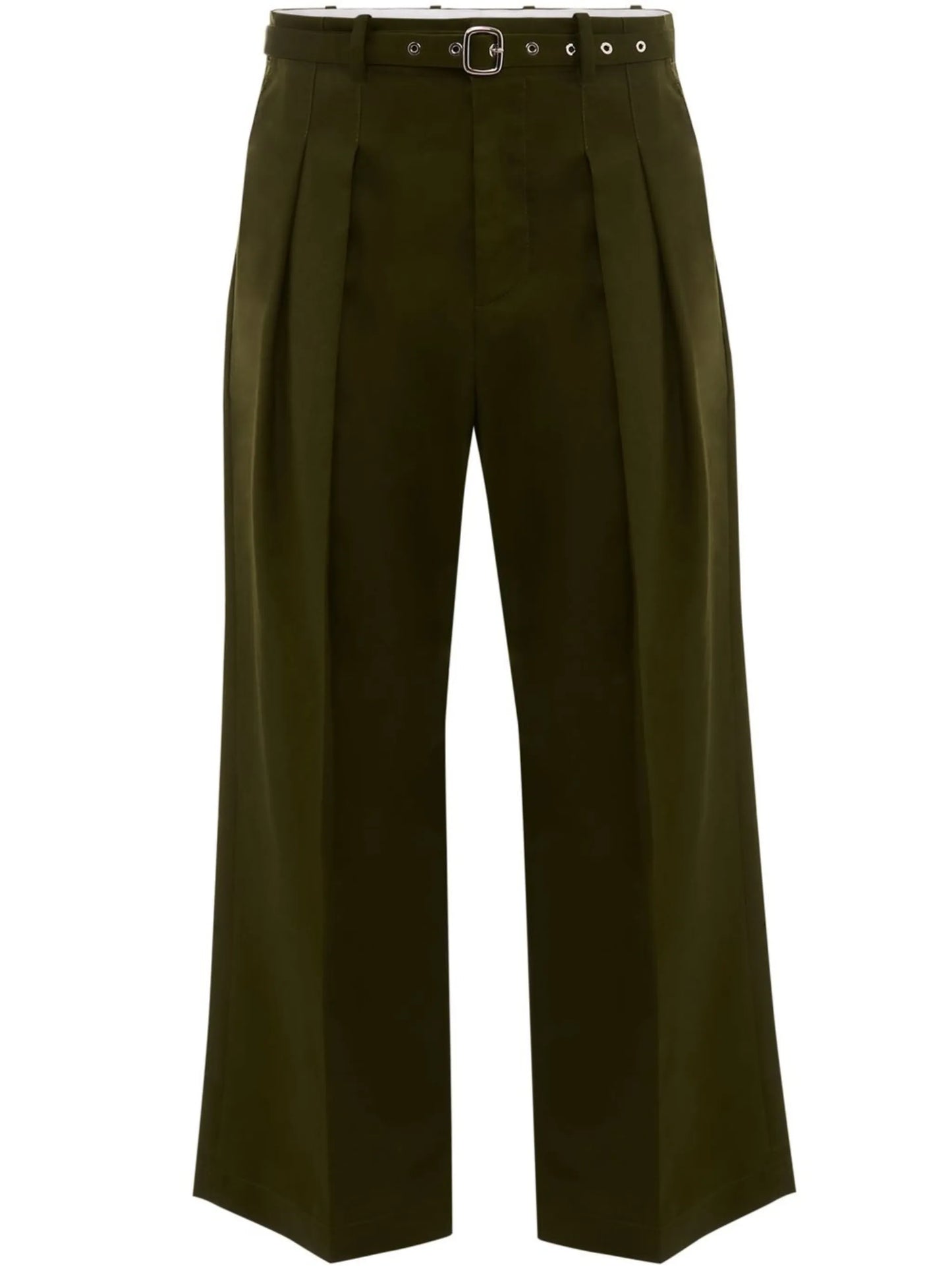 pressed-crease tailored trousers