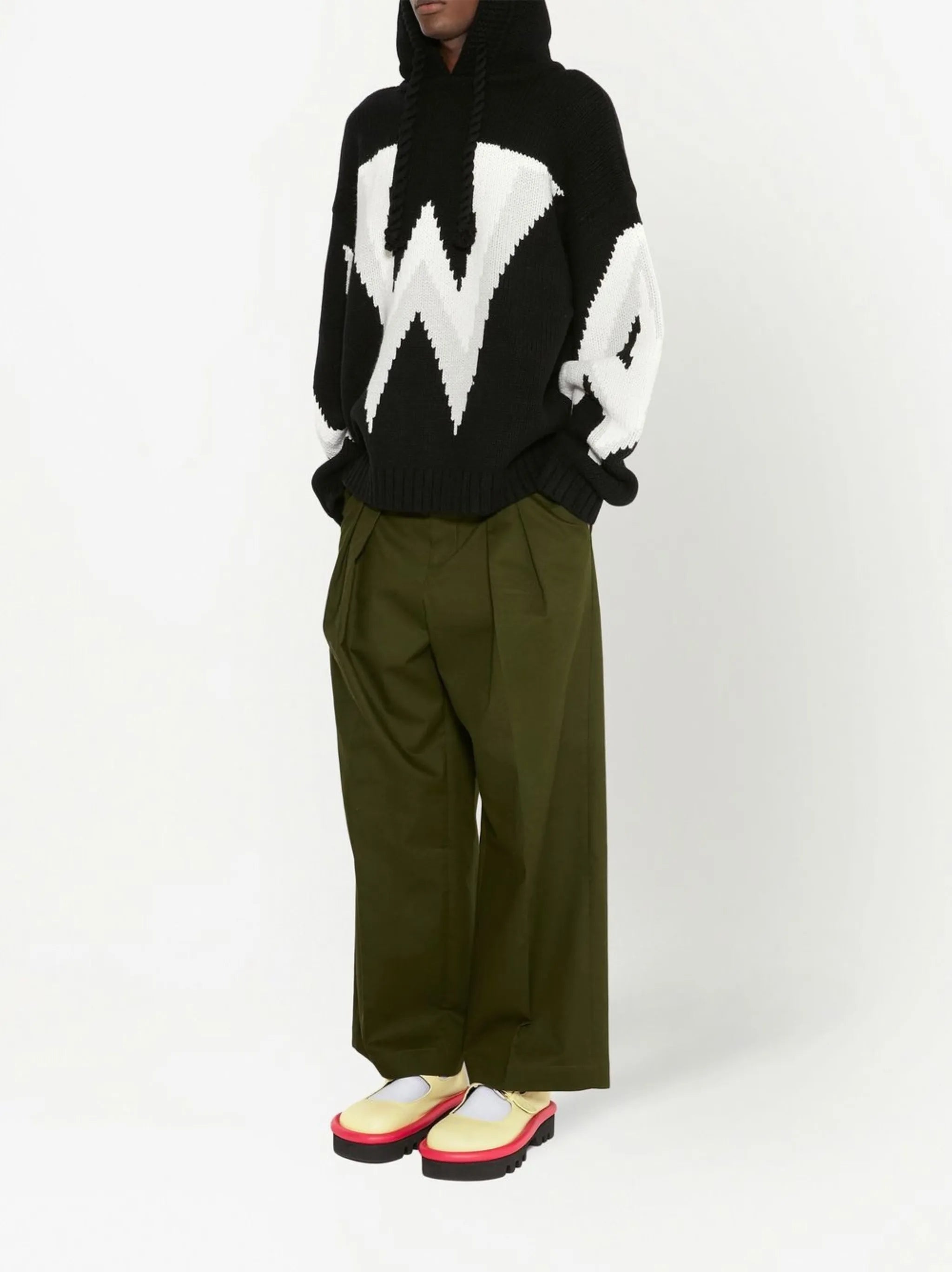 pressed-crease tailored trousers