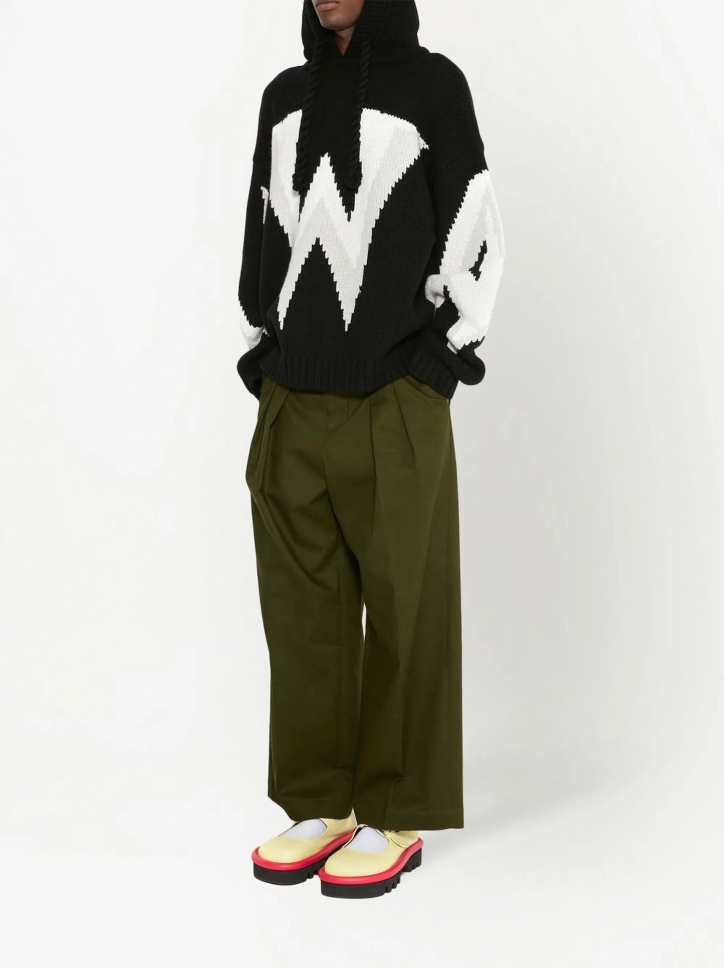 pressed-crease tailored trousers