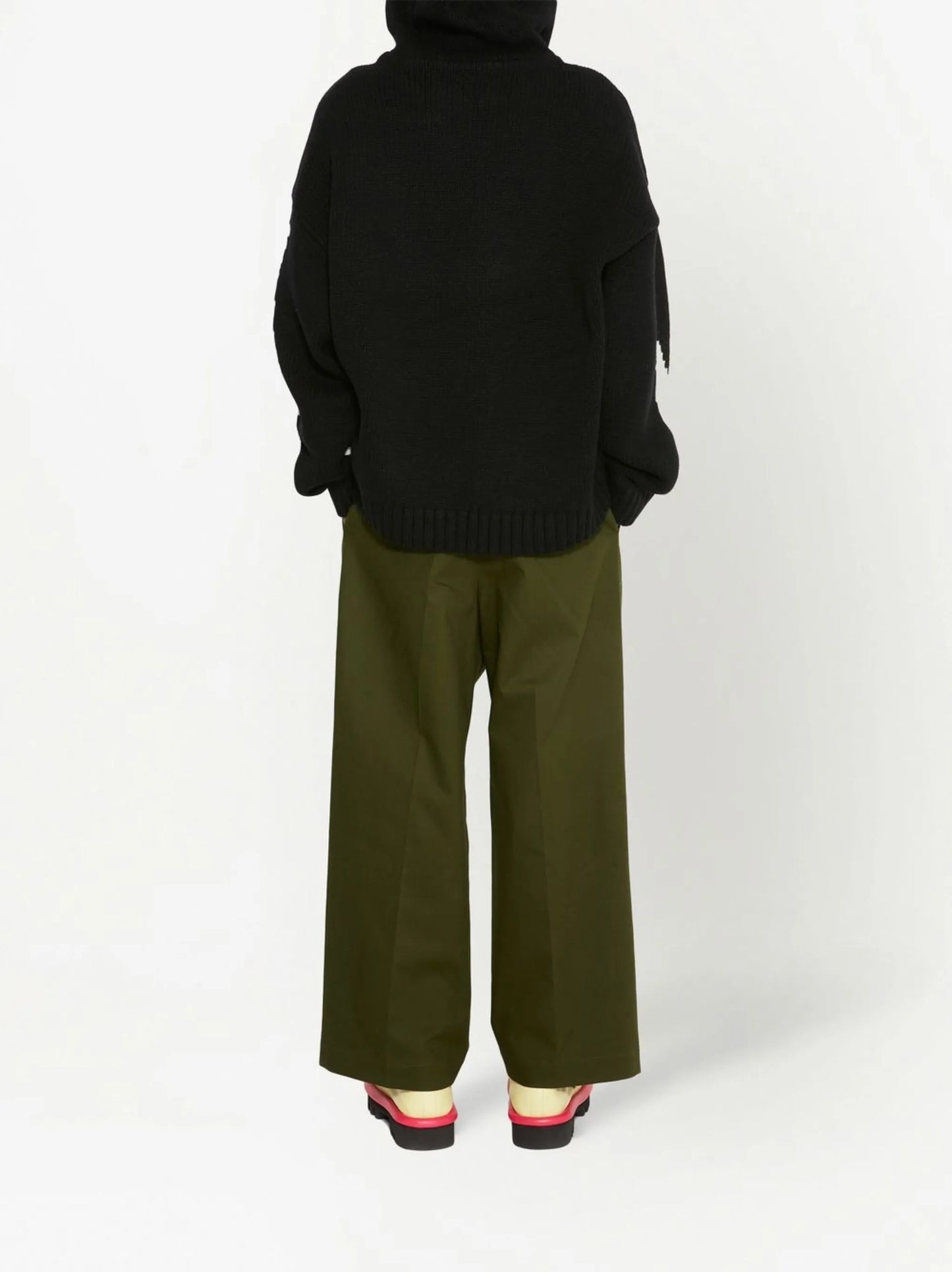 pressed-crease tailored trousers