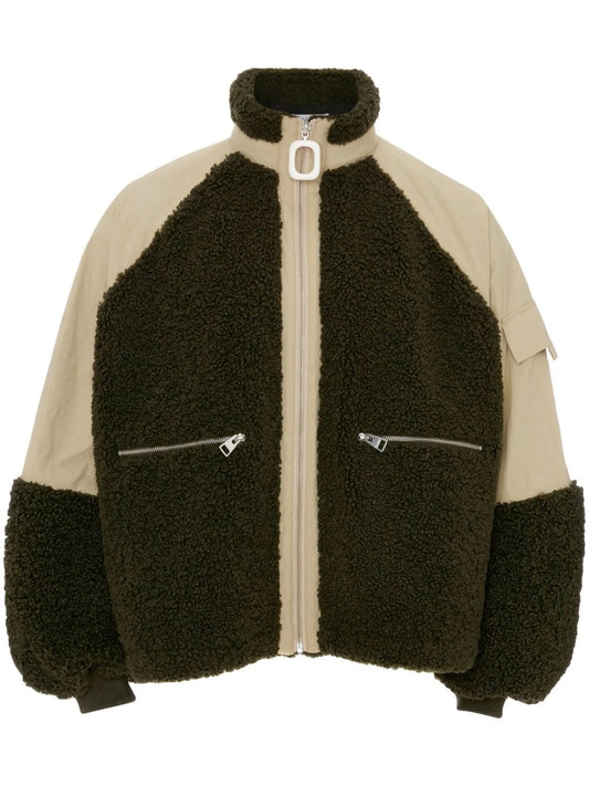 colour-block zip-front jacket