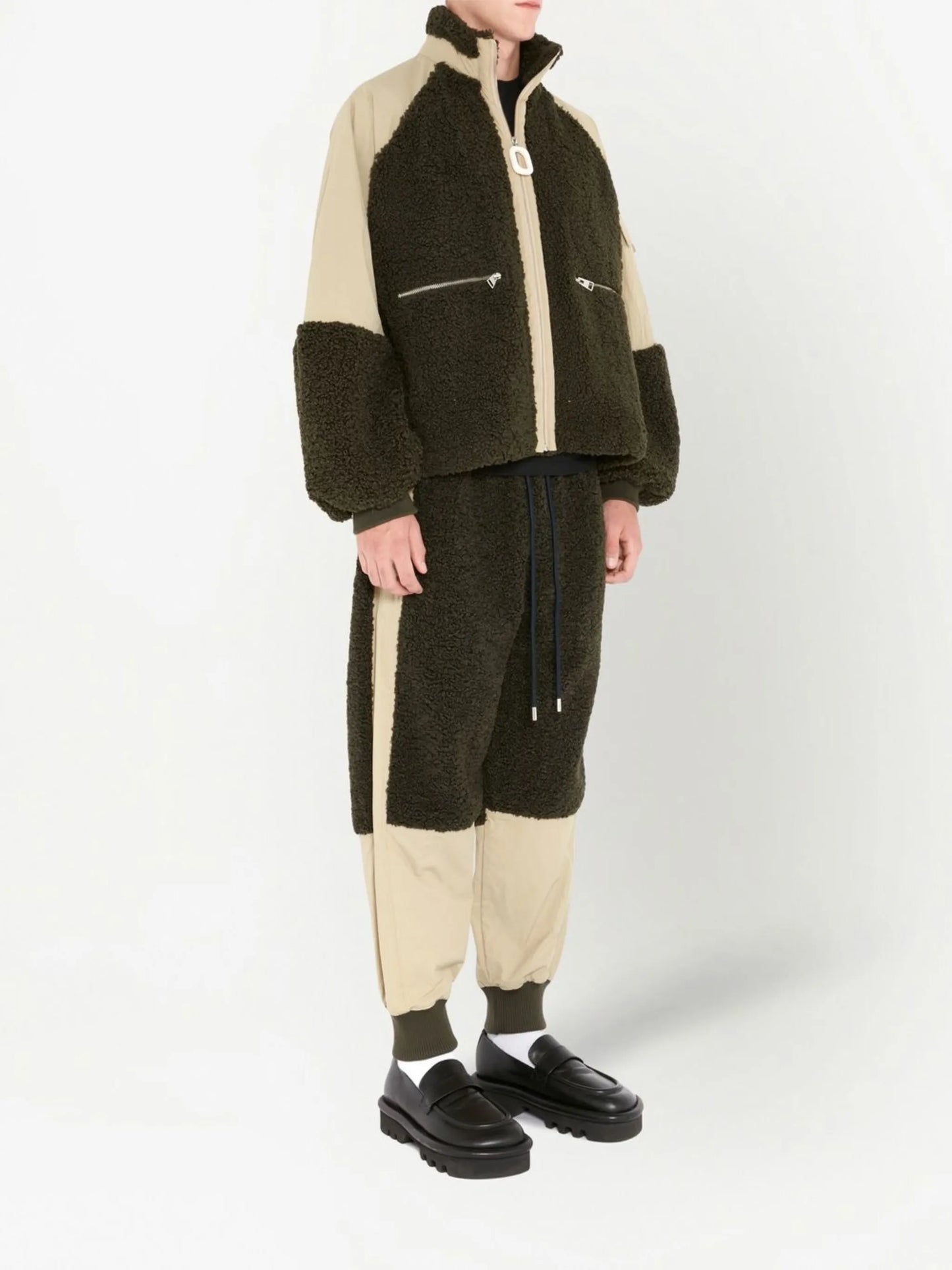 colour-block zip-front jacket