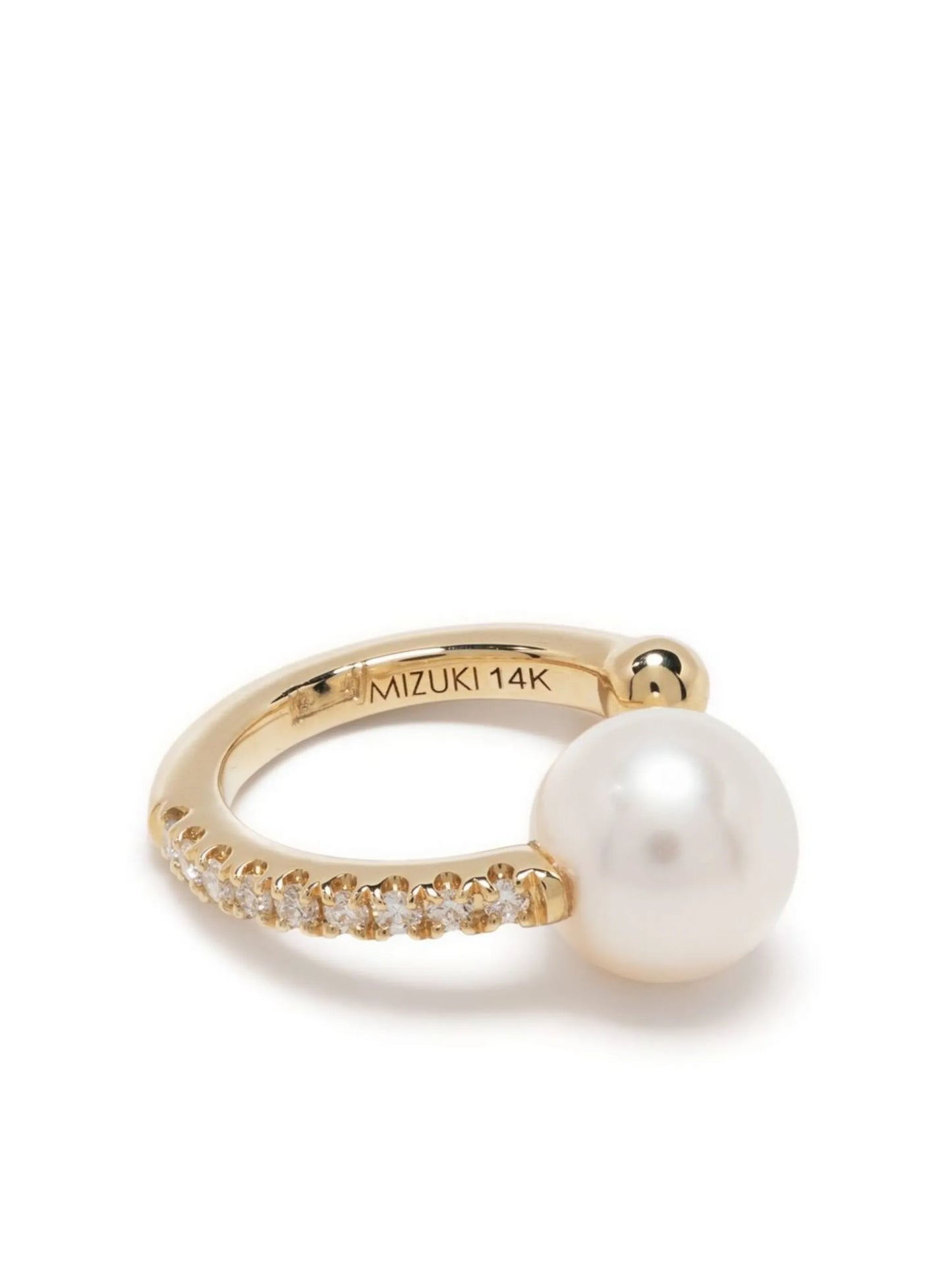 14kt yellow gold Sea of Beauty diamond and pearl ear cuff