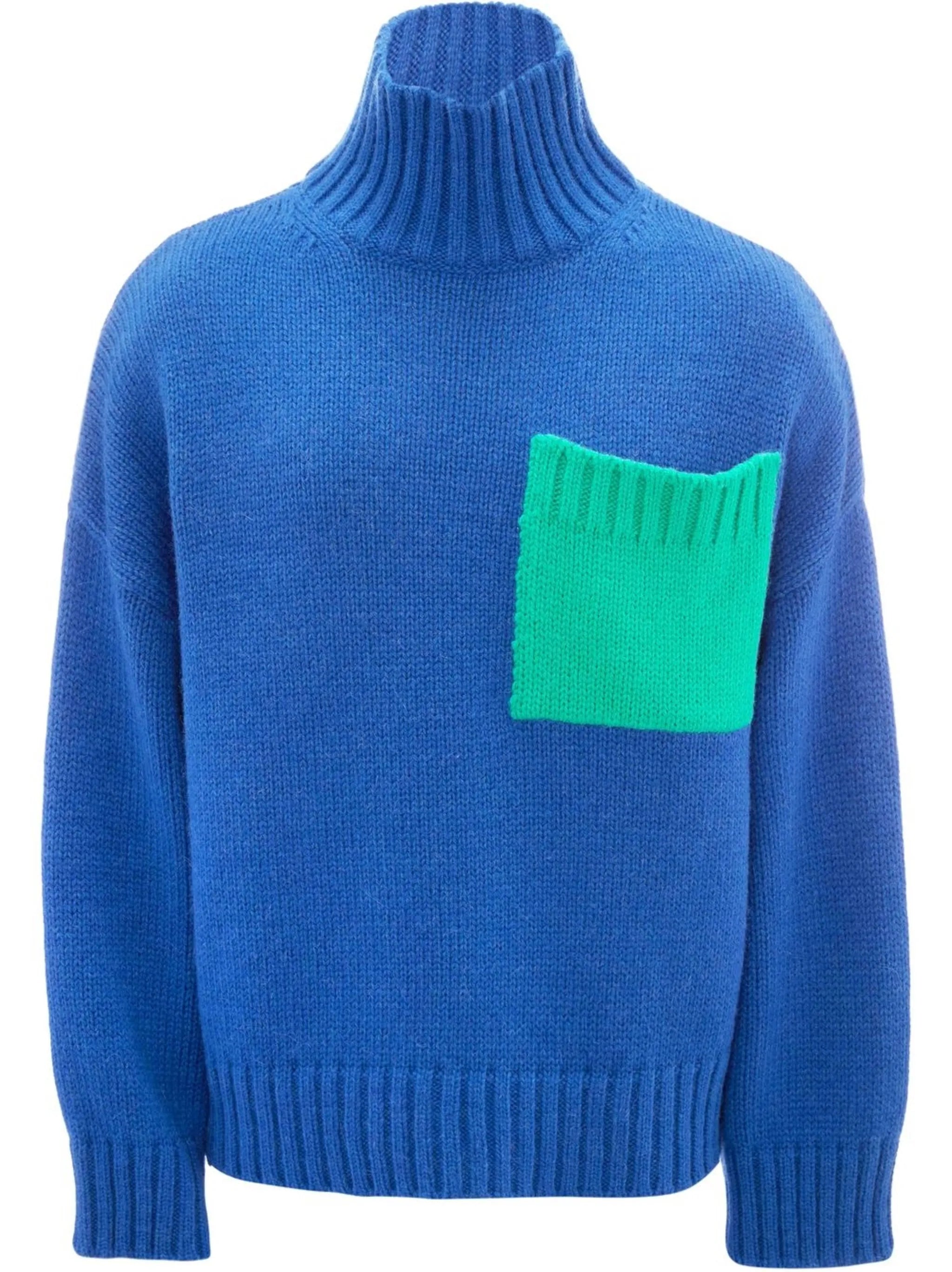 patch-pocket roll neck jumper