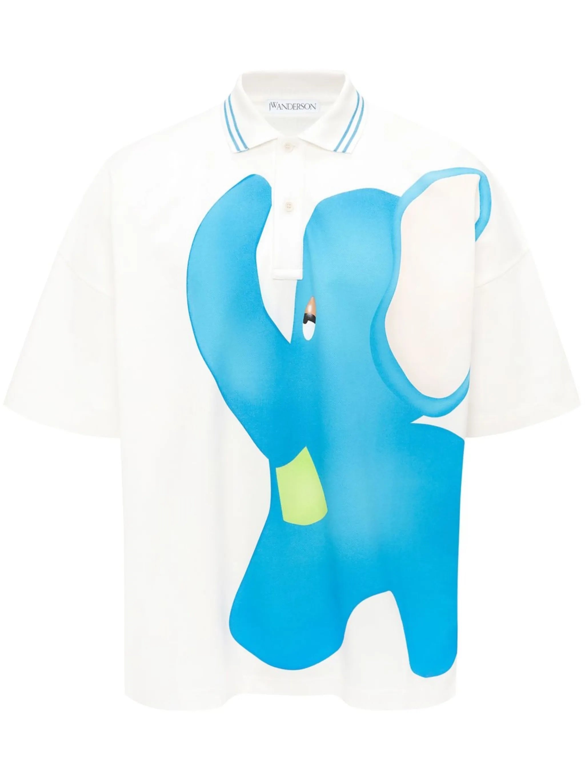 elephant-print polo shirt