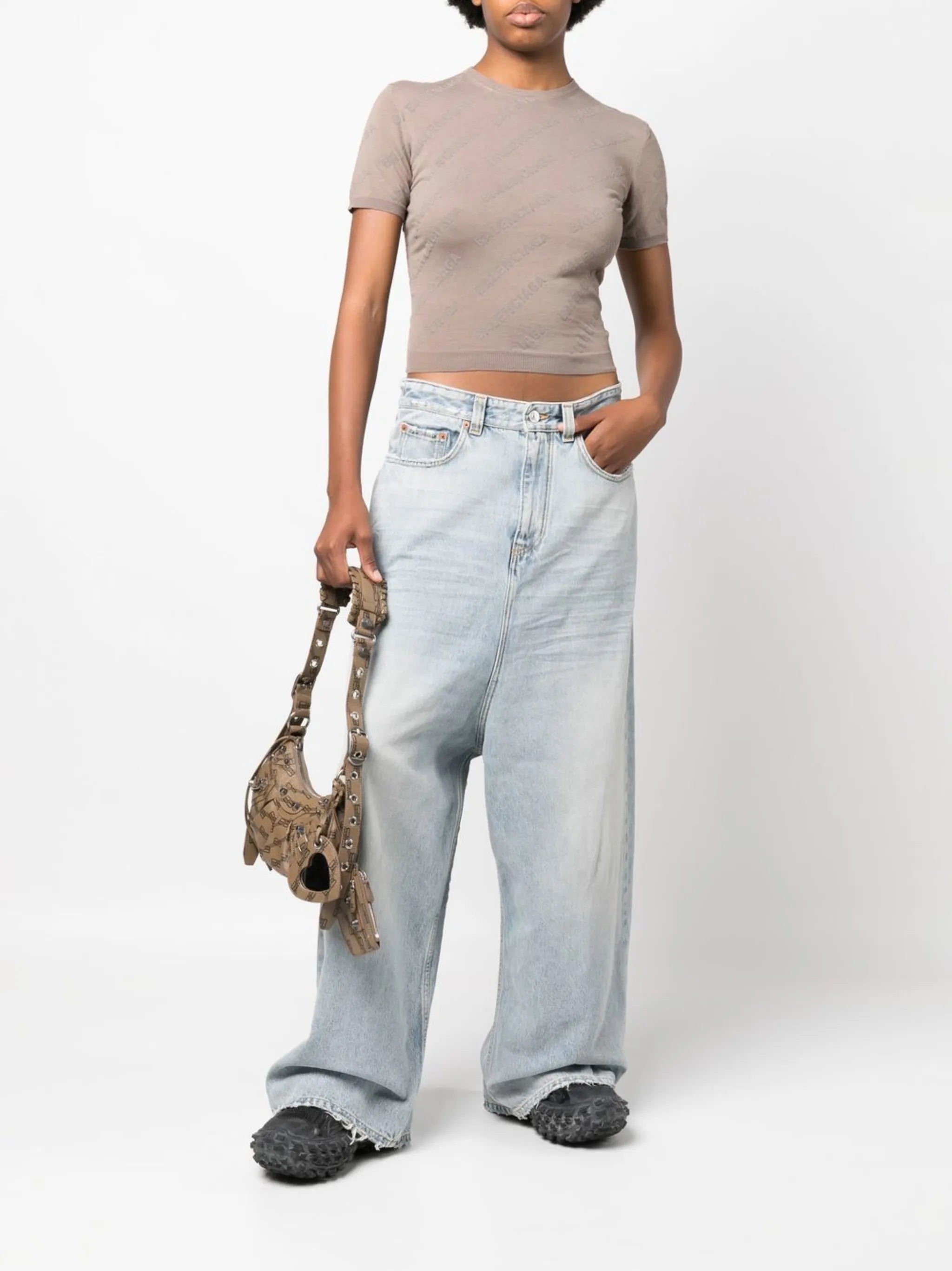 Mini Allover Logo cropped jumper
