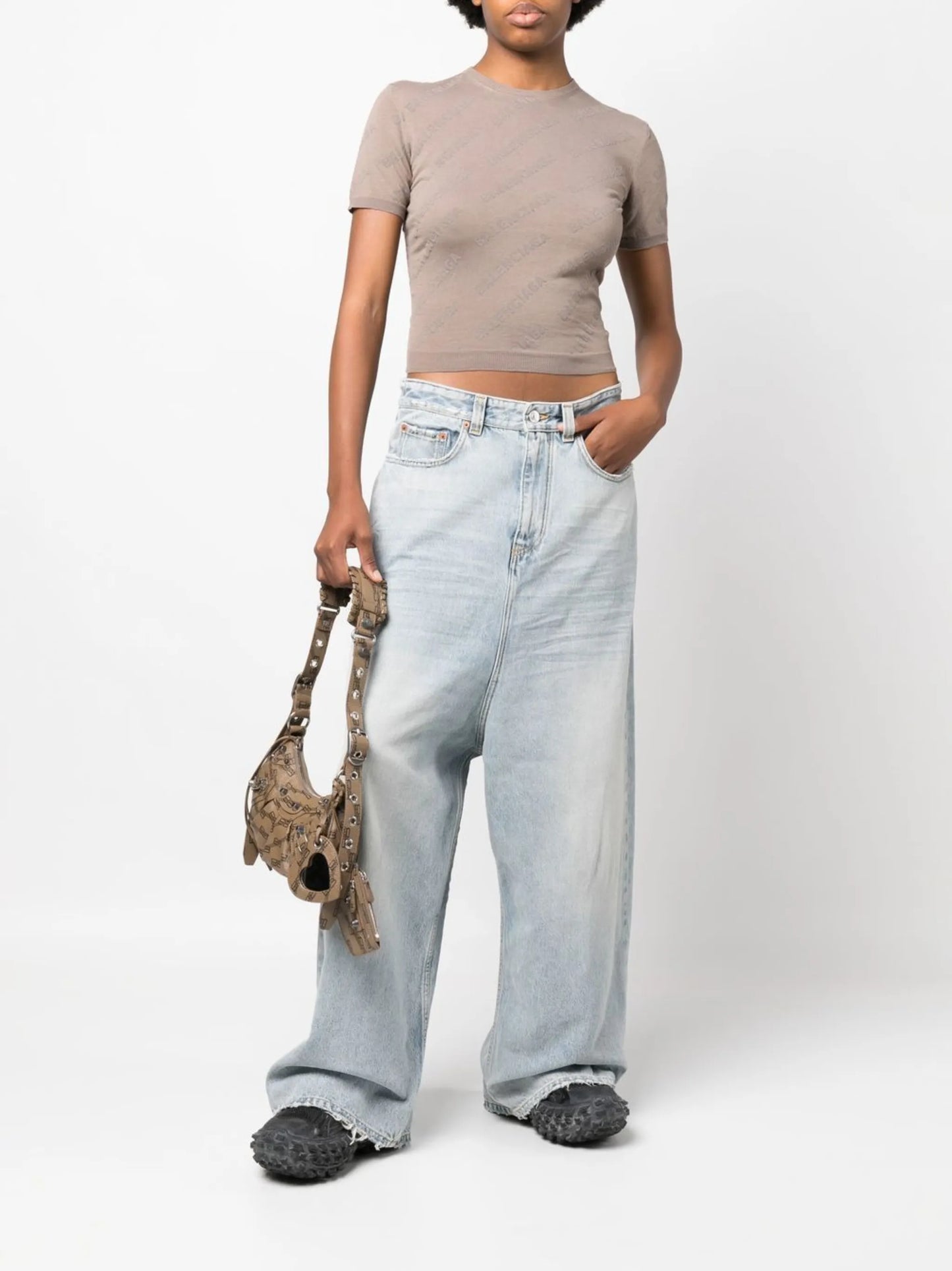 Mini Allover Logo cropped jumper