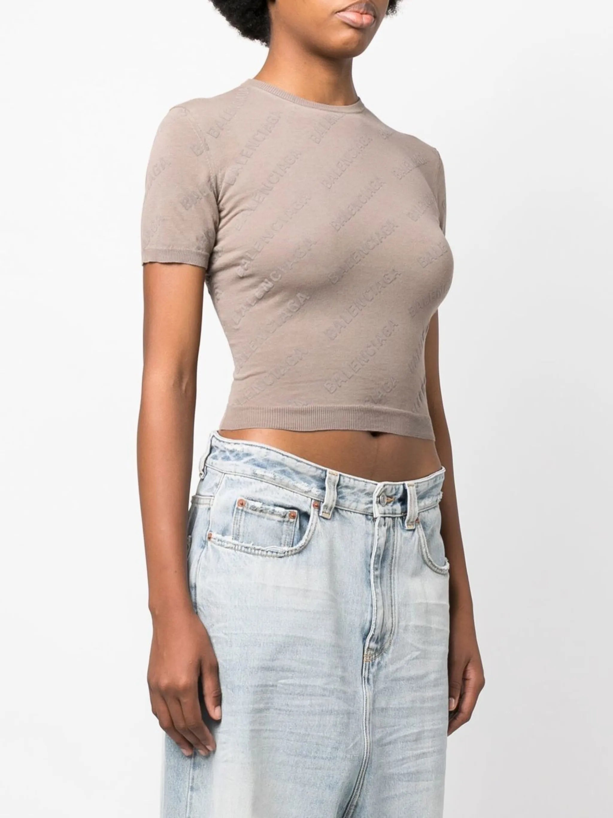 Mini Allover Logo cropped jumper