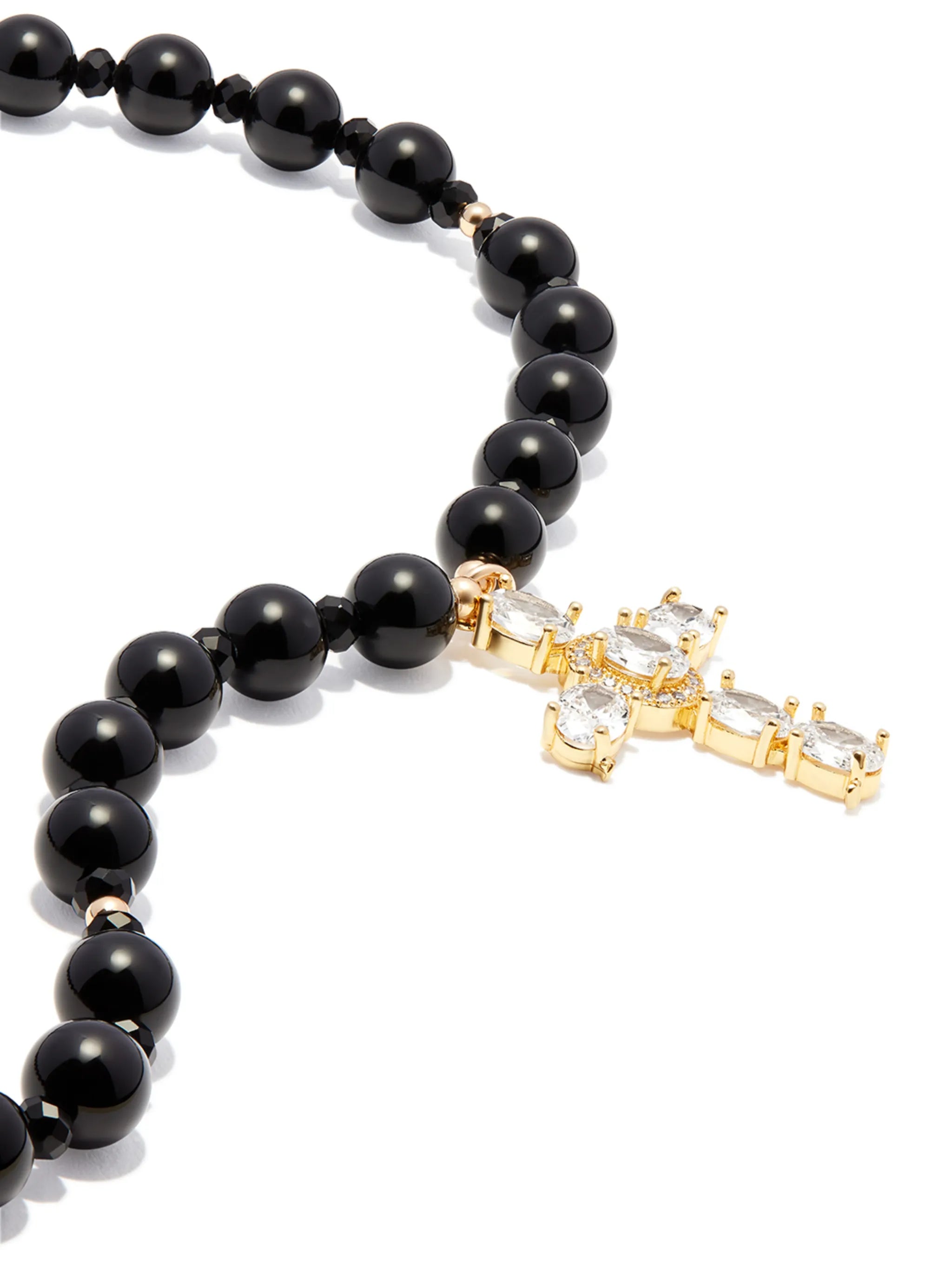 18kt yellow gold pearl and crystal necklace