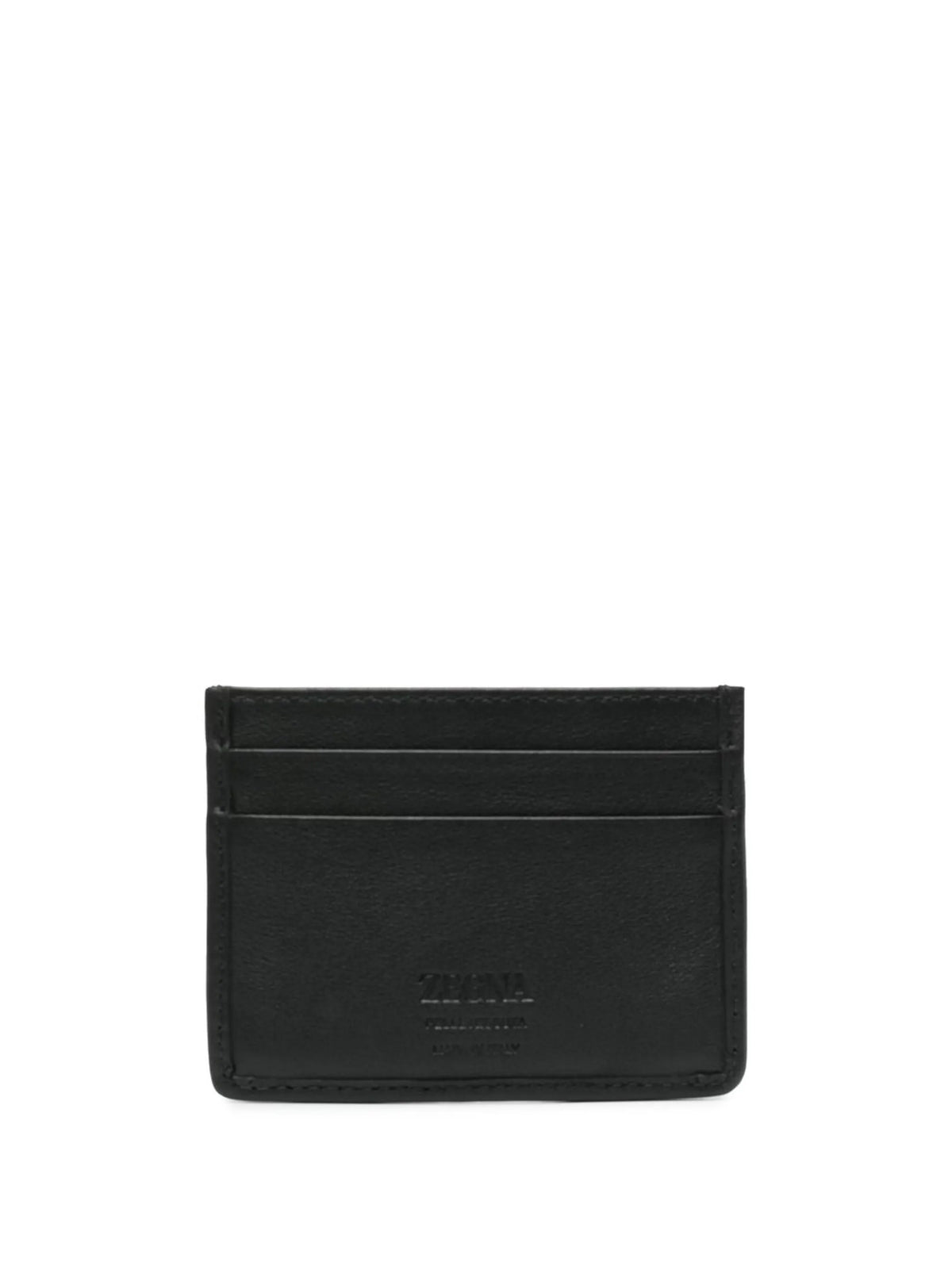 textured embossed-logo cardholder