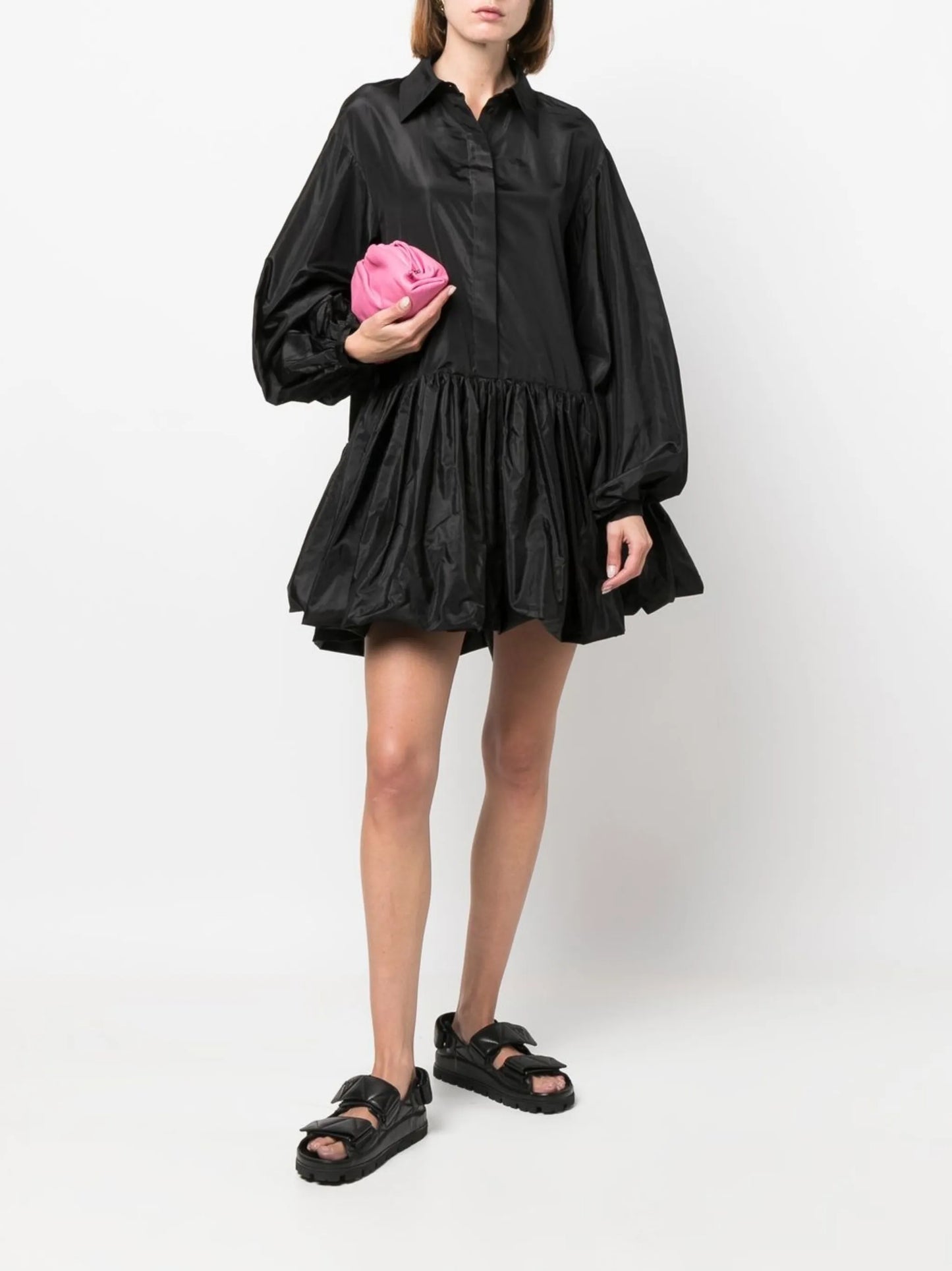 washed taffeta shirt dress