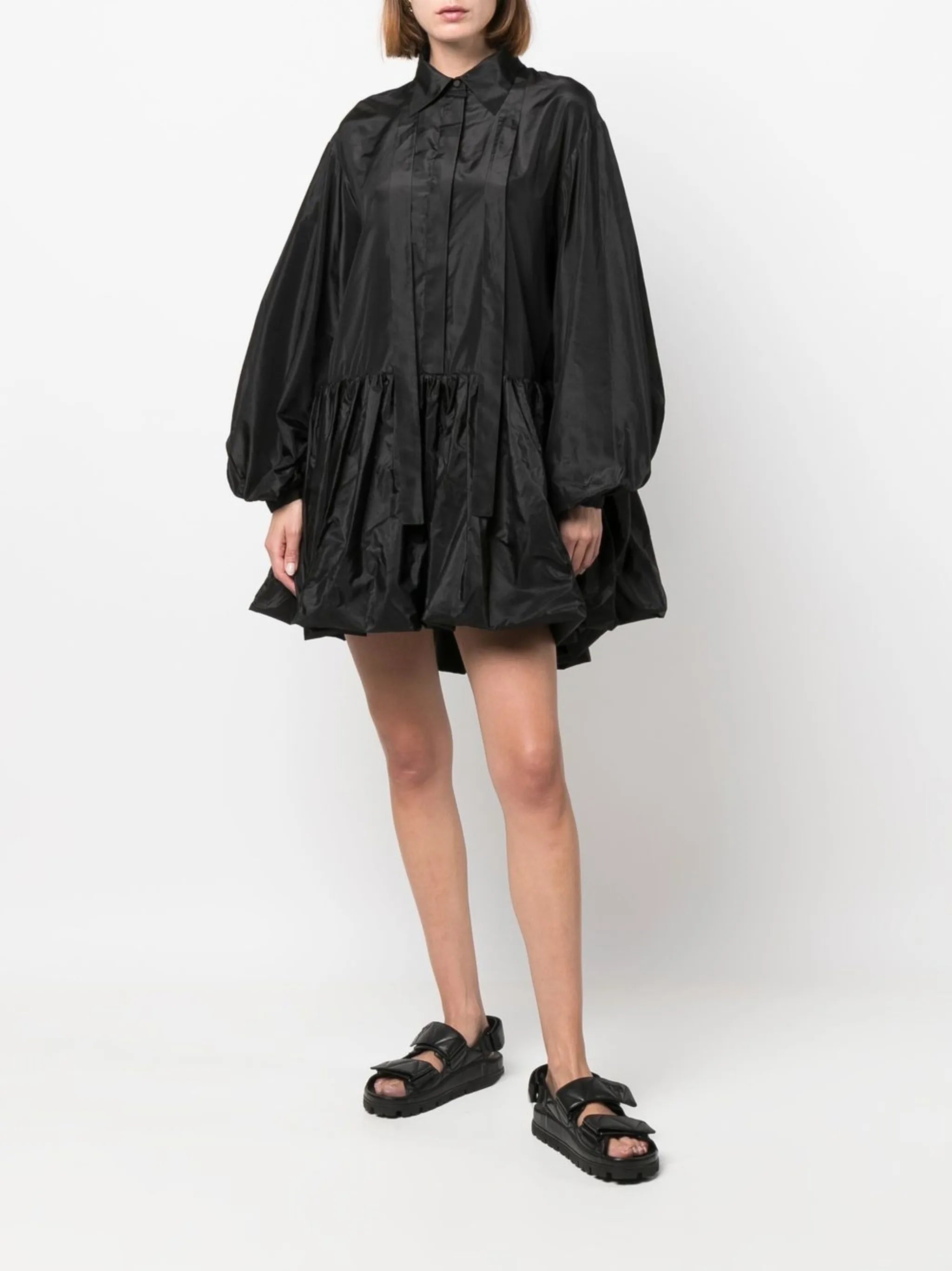 washed taffeta shirt dress