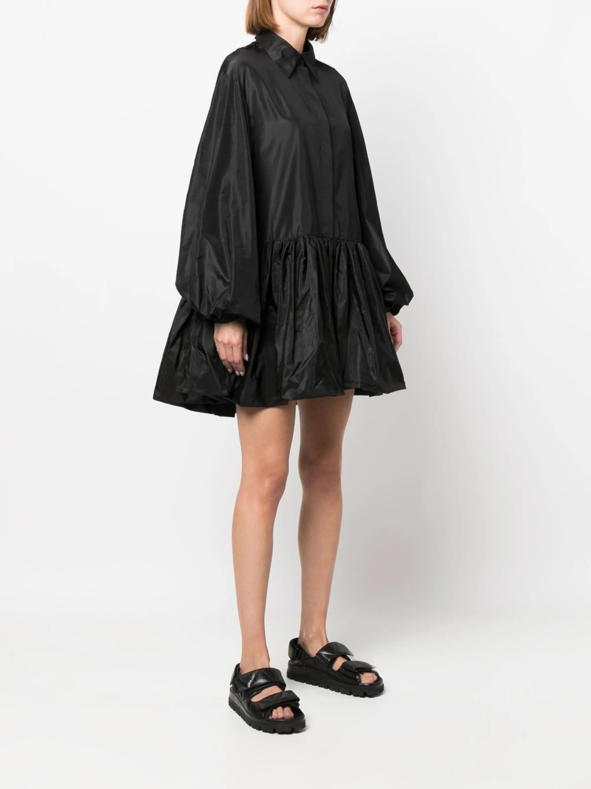 washed taffeta shirt dress