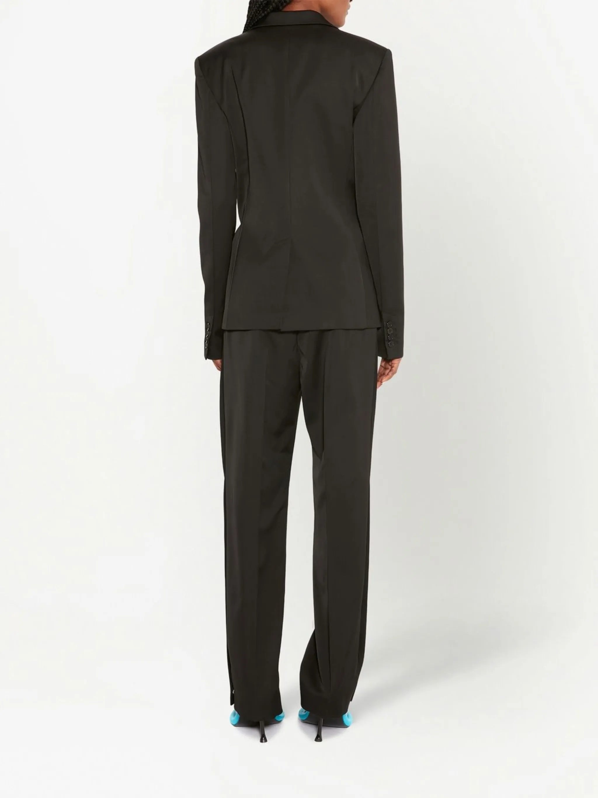 chain-detailed single-breasted blazer