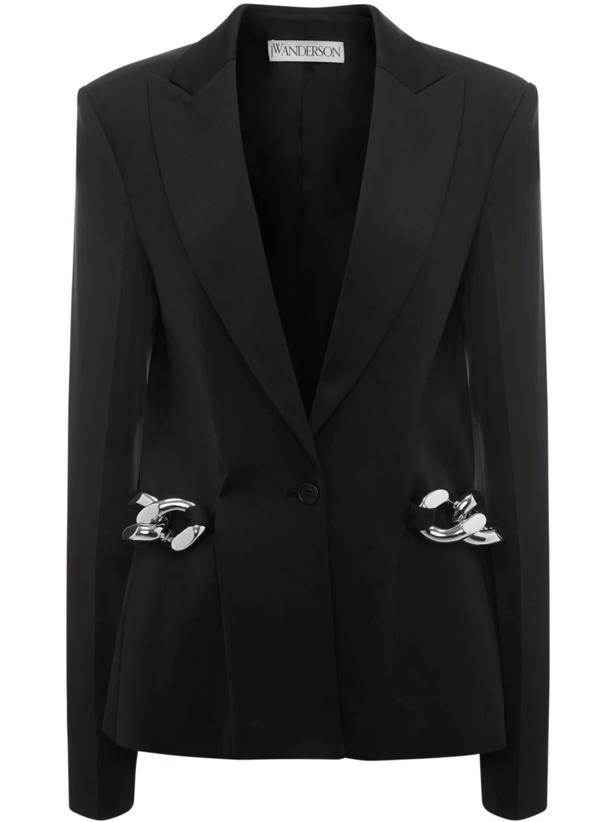 chain-detailed single-breasted blazer
