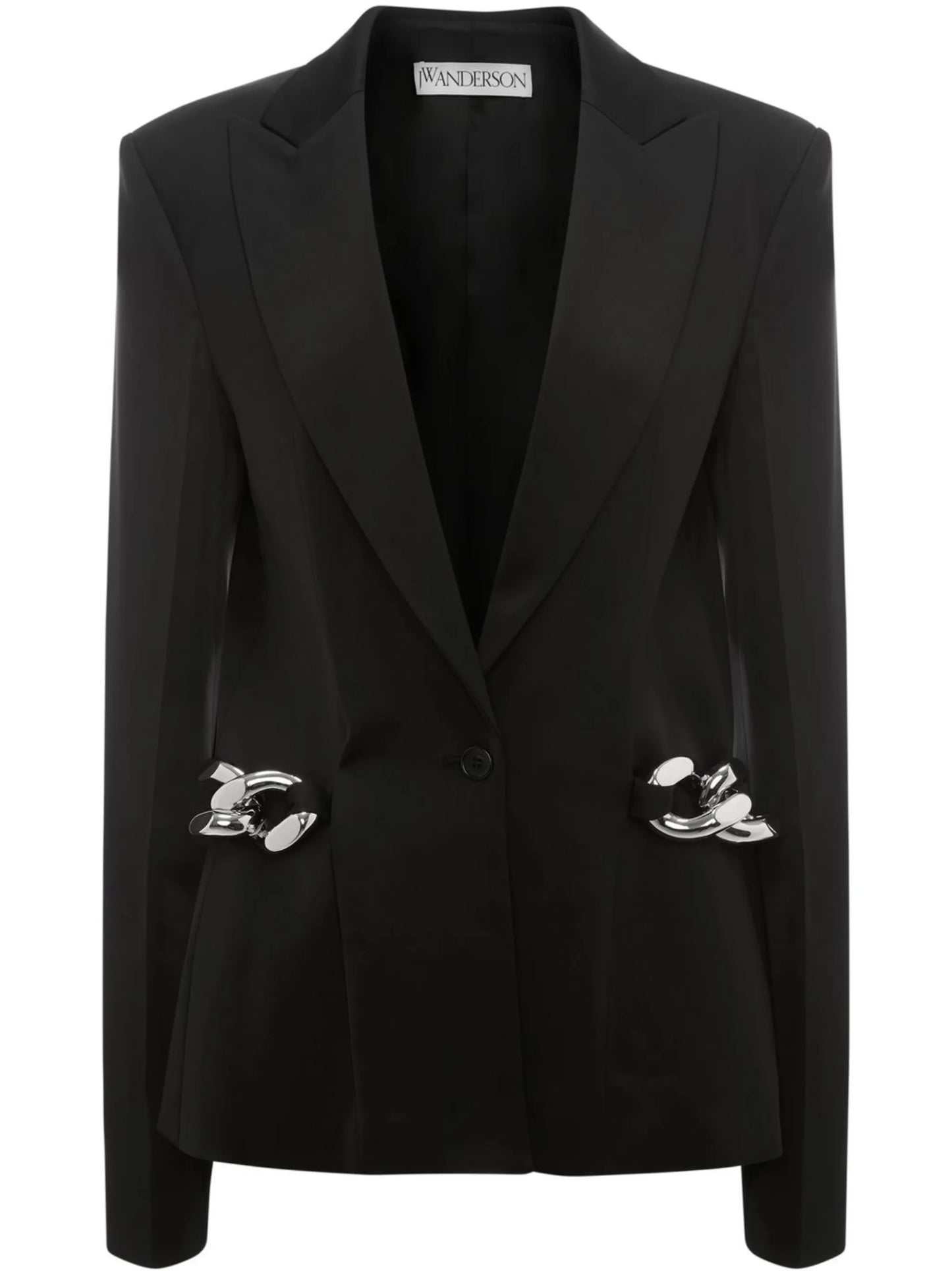 chain-detailed single-breasted blazer