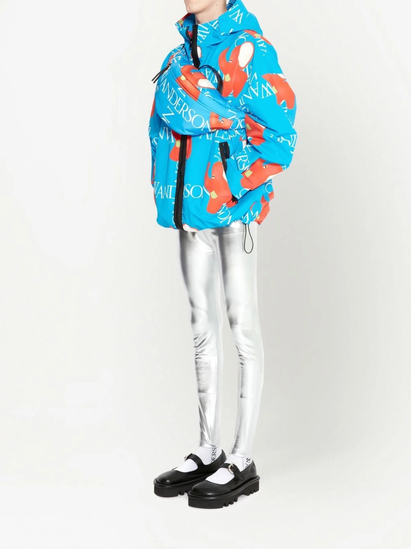 logo-print hooded jacket