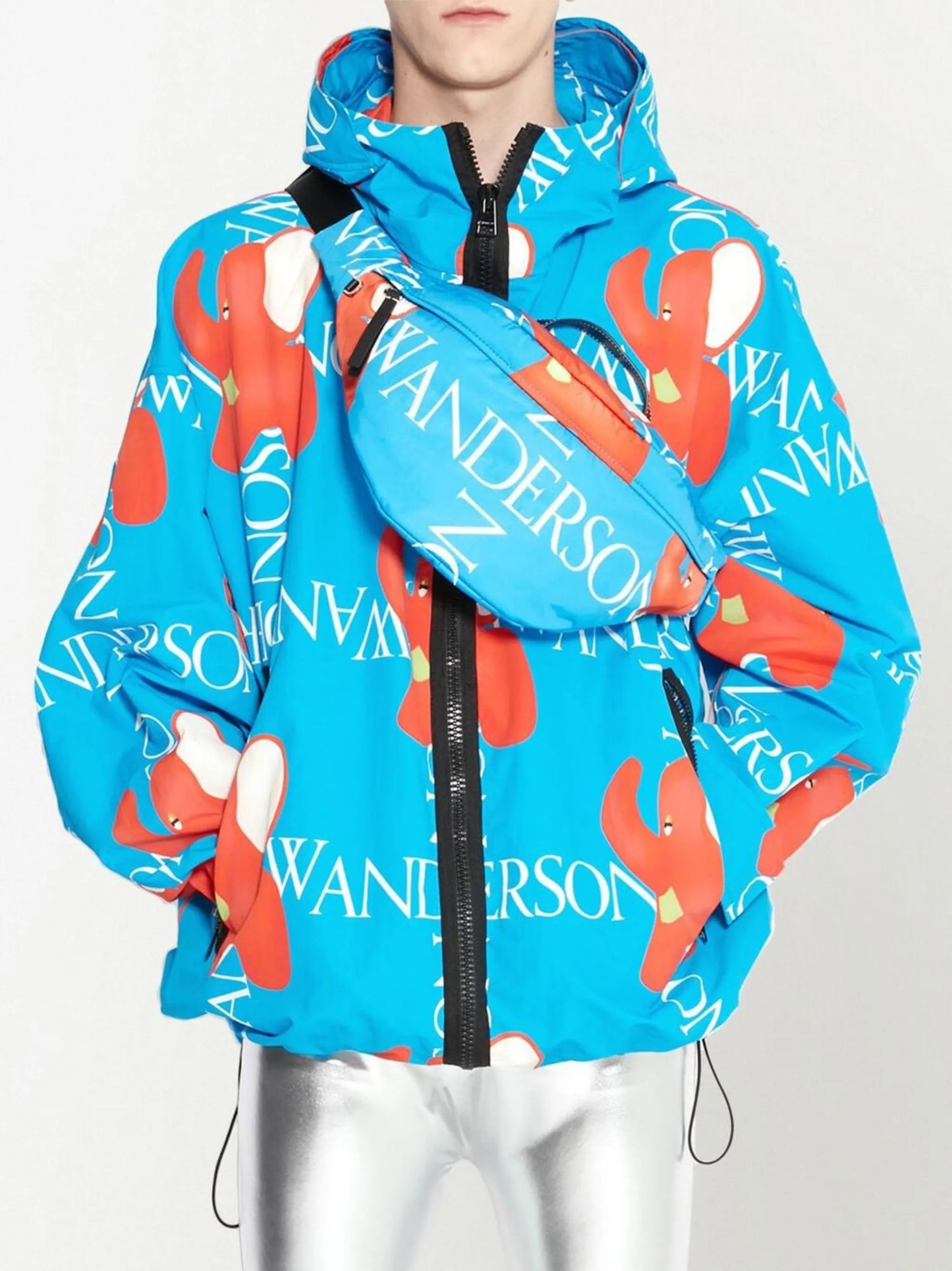 logo-print hooded jacket