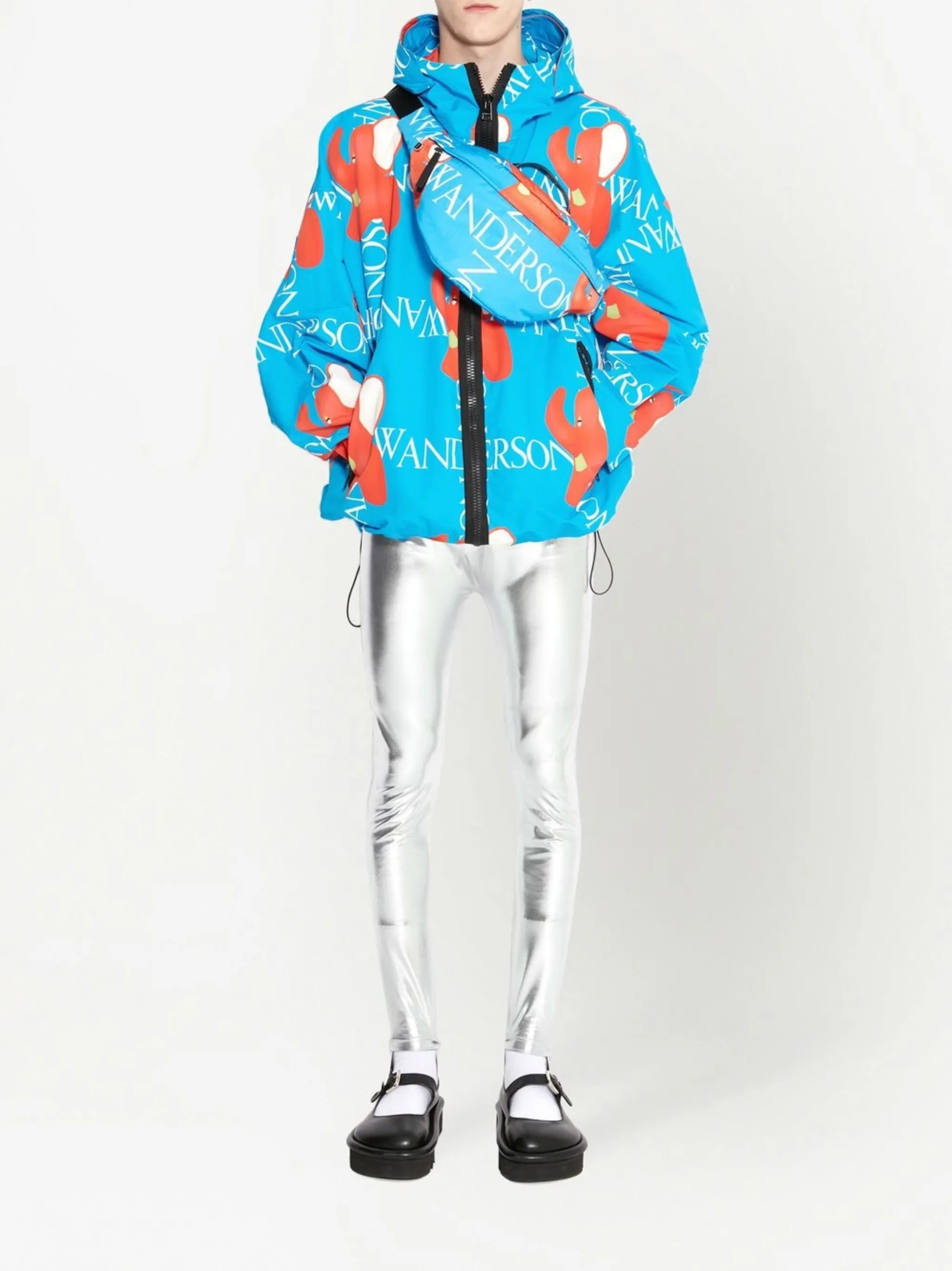 logo-print hooded jacket