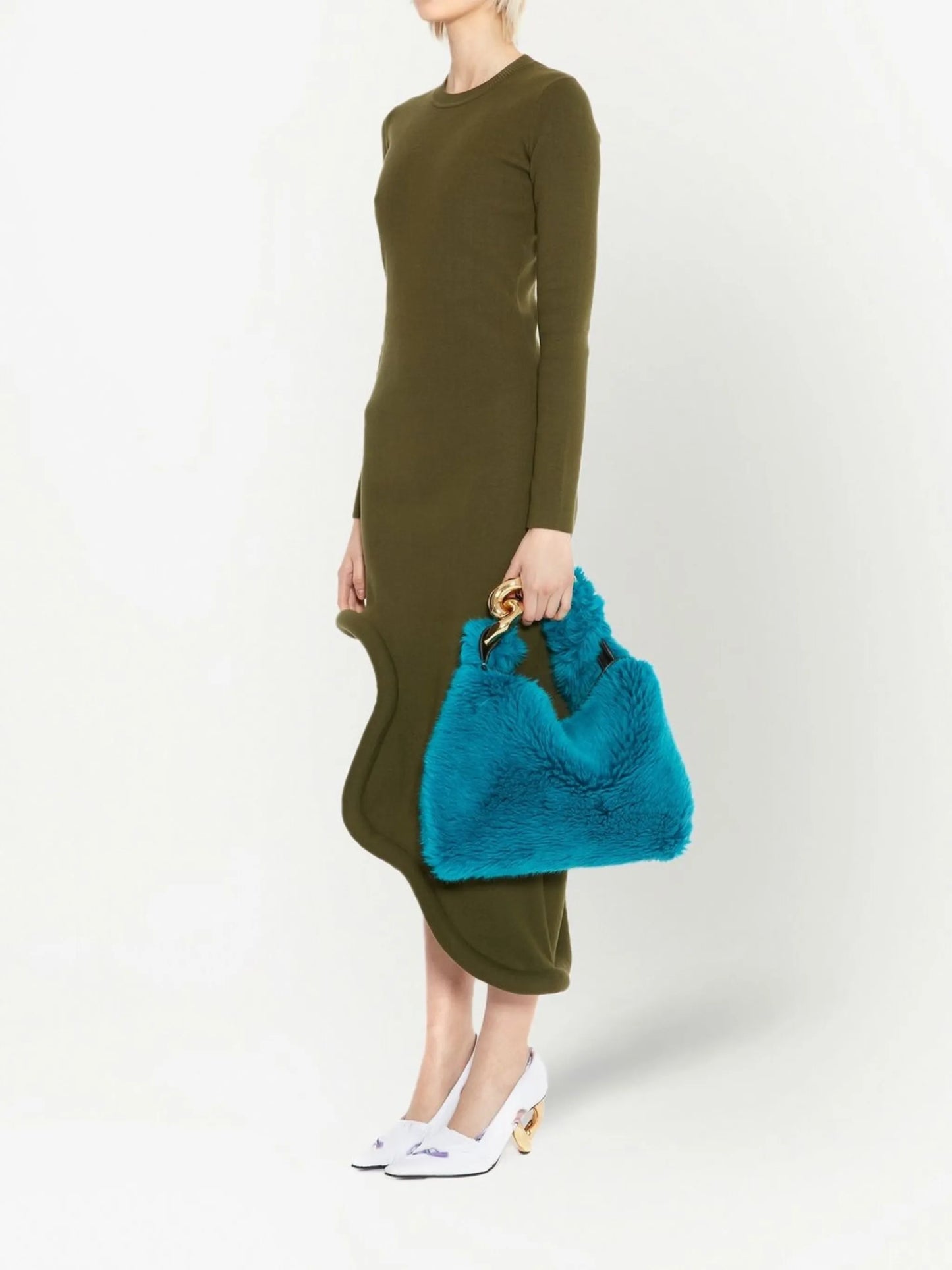 Bumper-Tube long-sleeve asymmetric dress