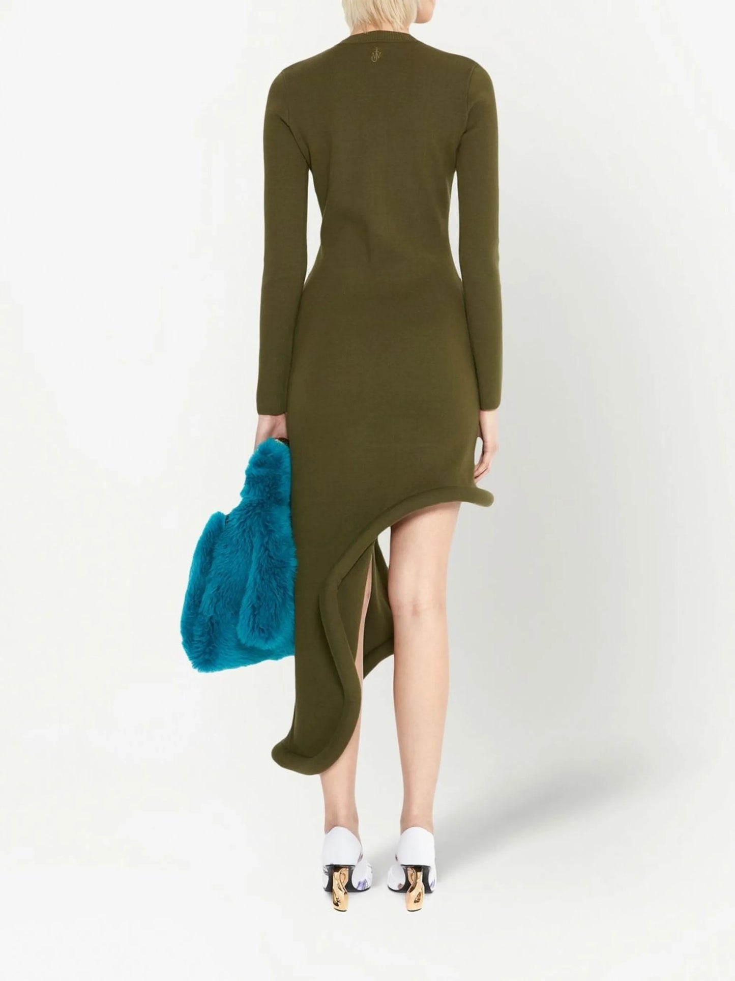 Bumper-Tube long-sleeve asymmetric dress