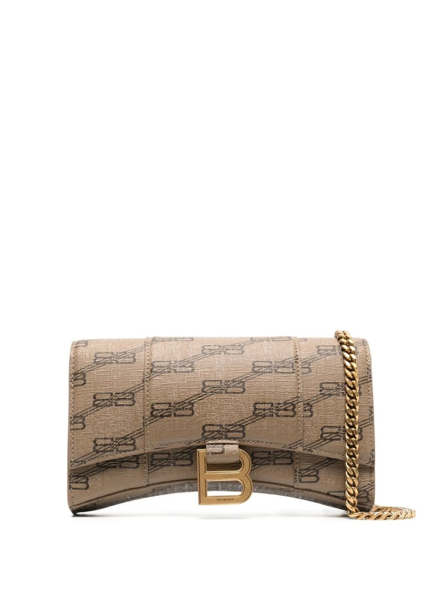 Hourglass BB-monogram wallet with chain