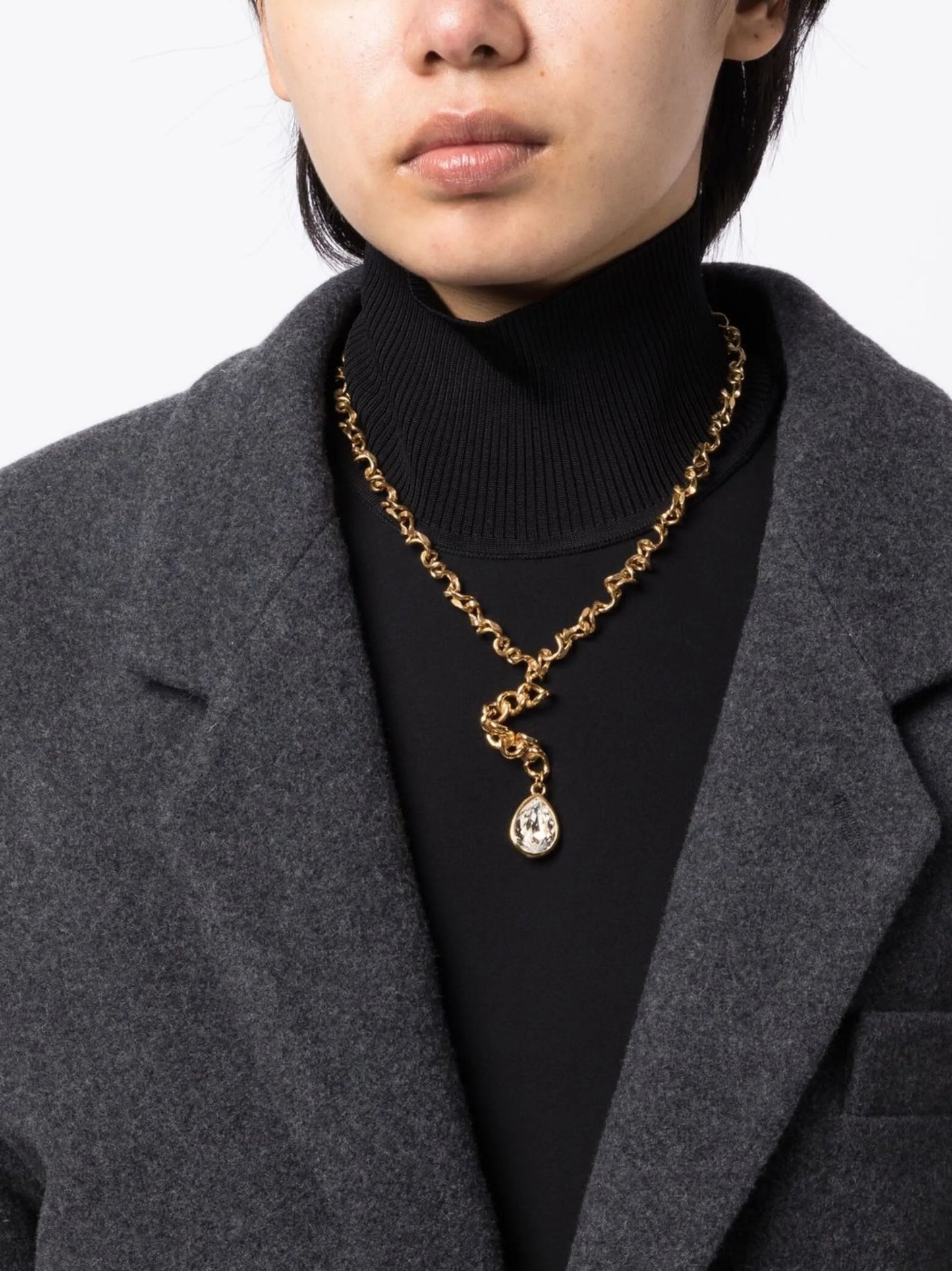twisted crystal pendant necklace