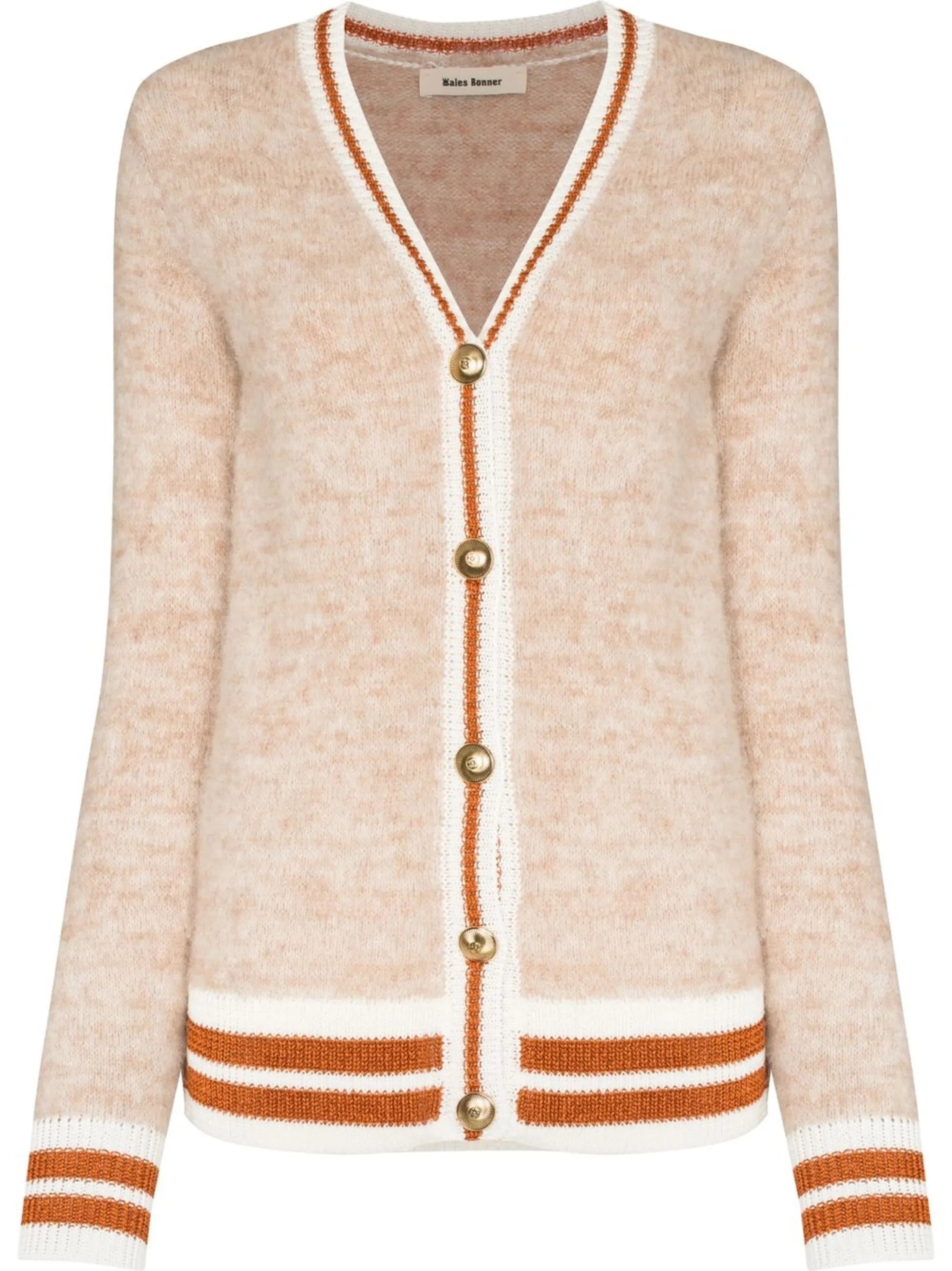 brushed V-neck cardigan