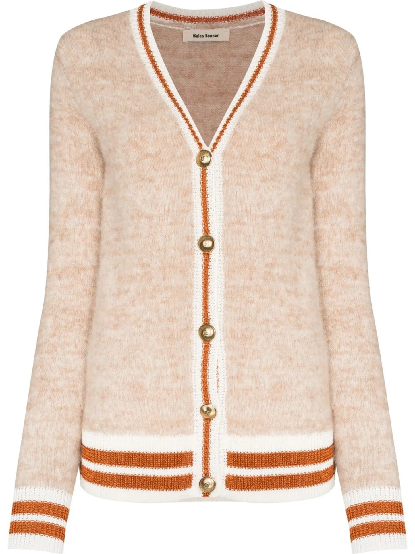 brushed V-neck cardigan