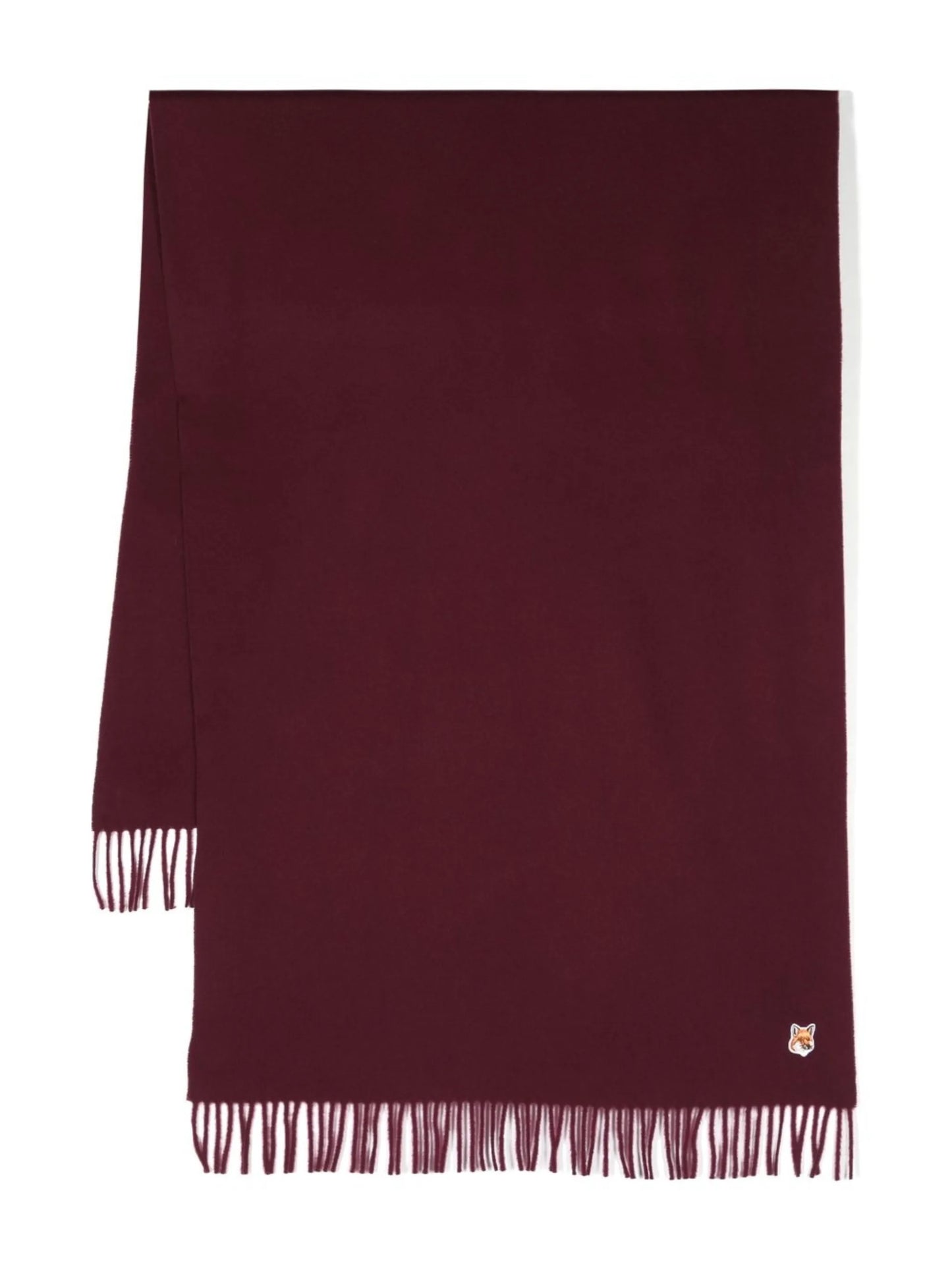 fox-patch fringed scarf