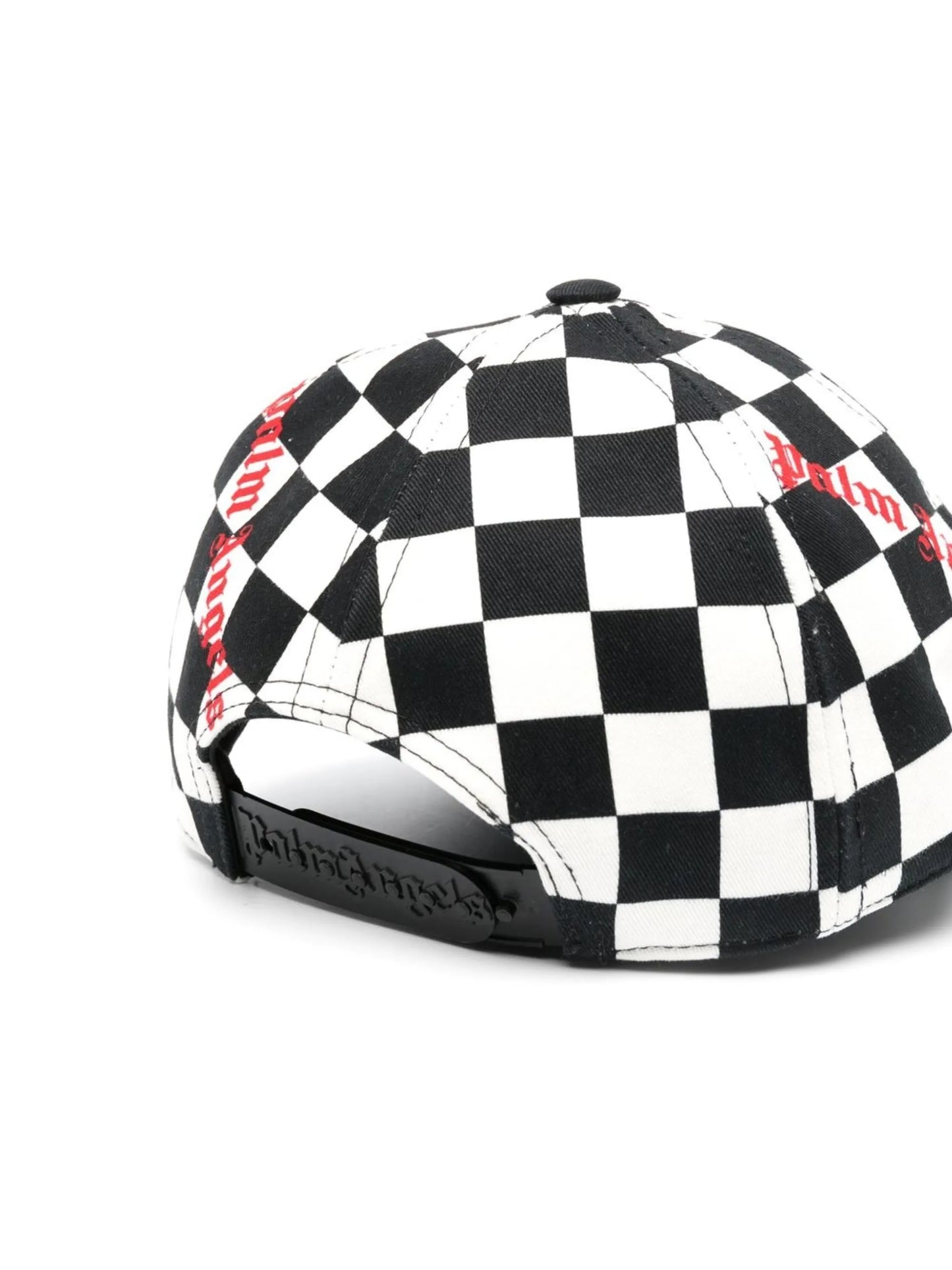 Damier checked logo-print cap