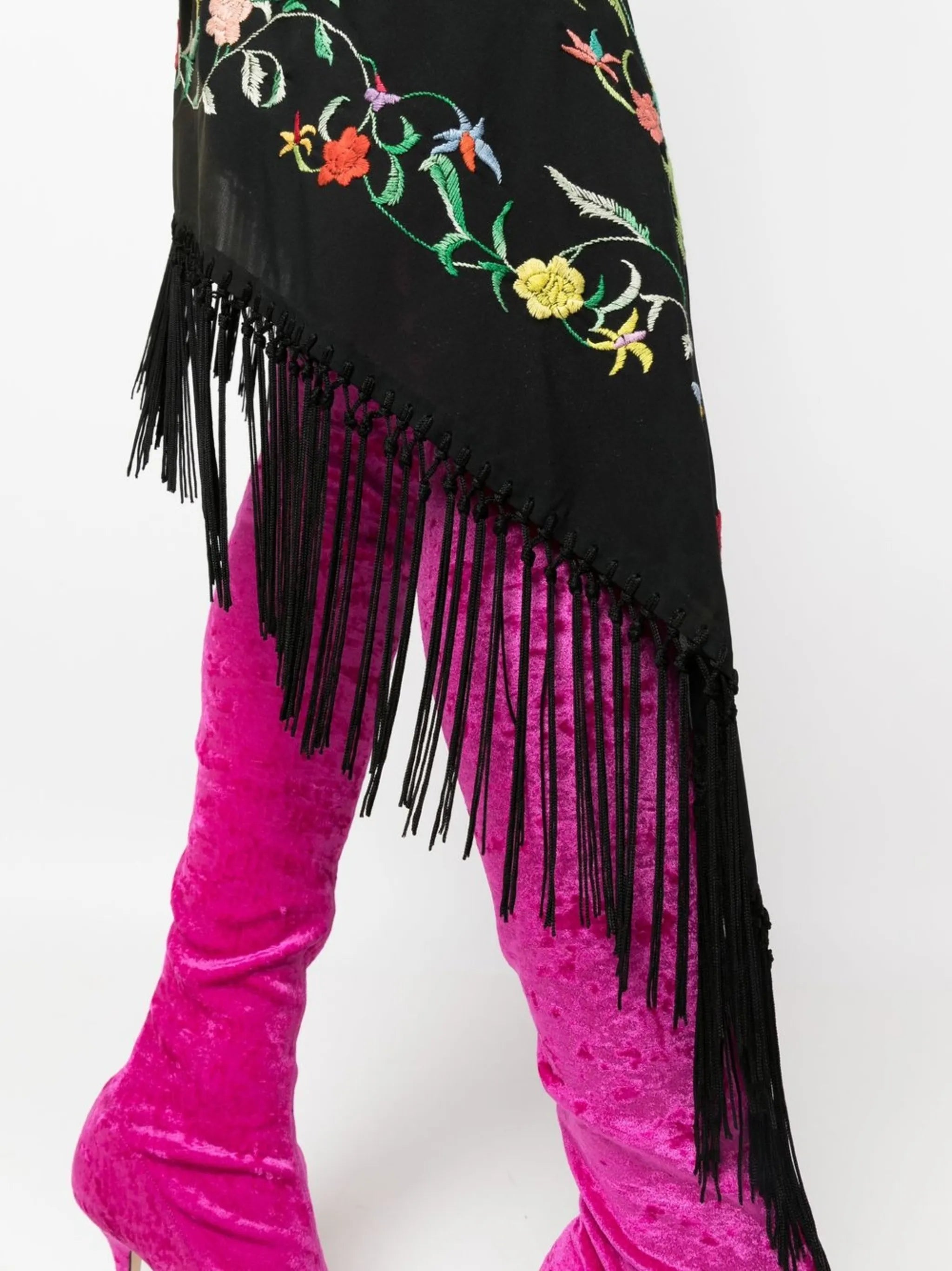 Piano-Shawl floral embroidered dress
