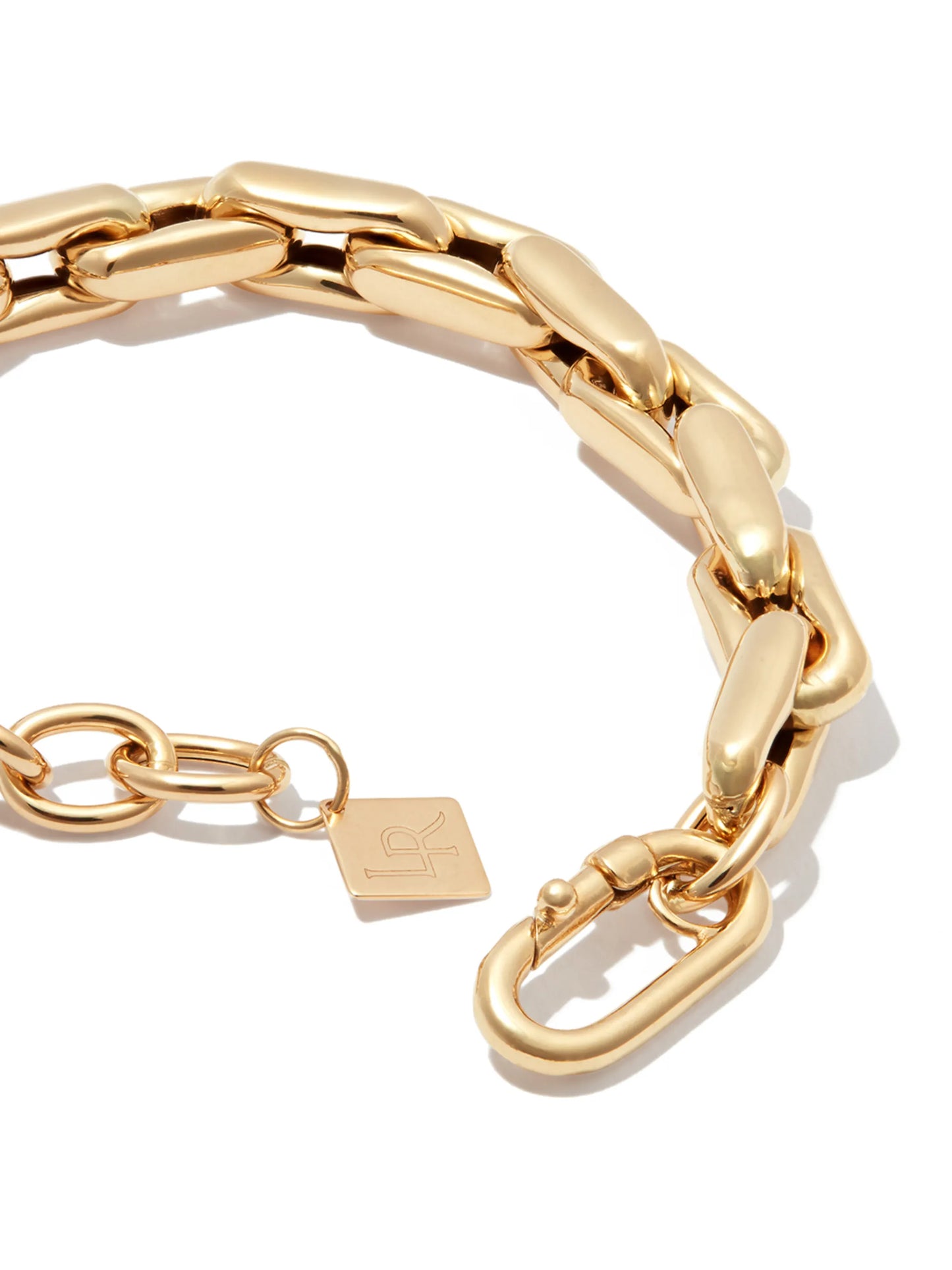 14kt yellow gold chunky chain-link bracelet
