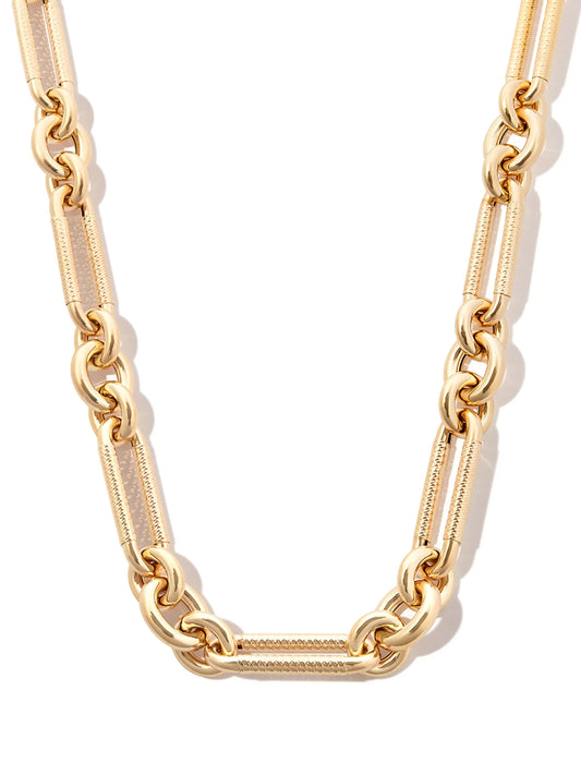 14kt yellow gold mixed-link necklace