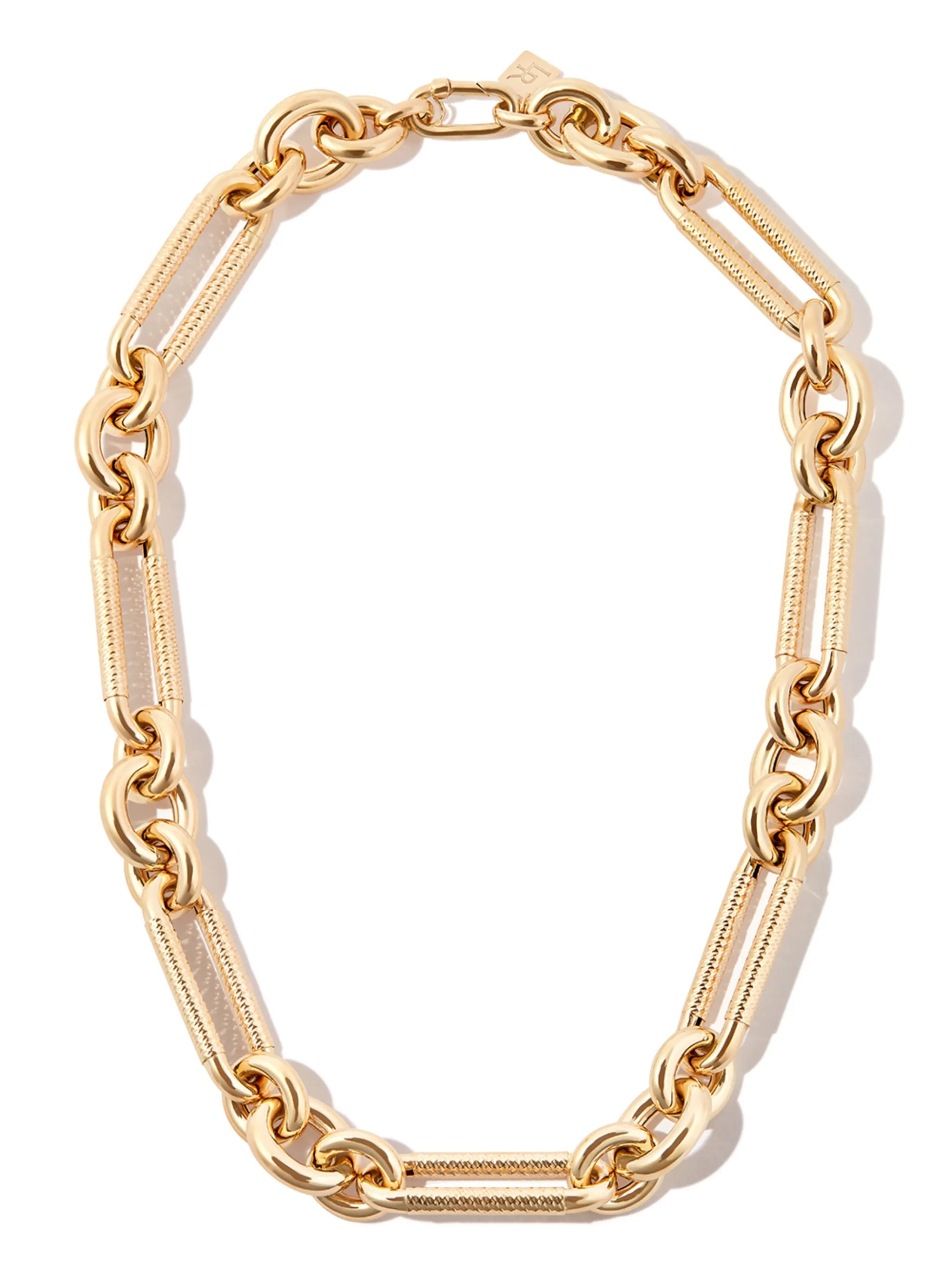 14kt yellow gold mixed-link necklace
