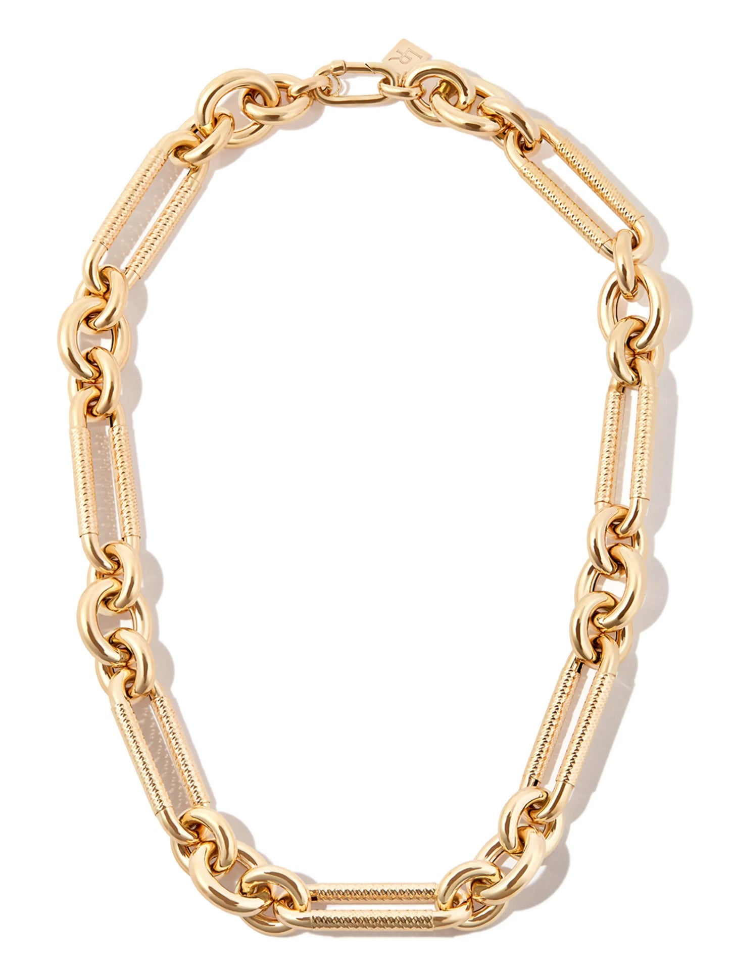14kt yellow gold mixed-link necklace