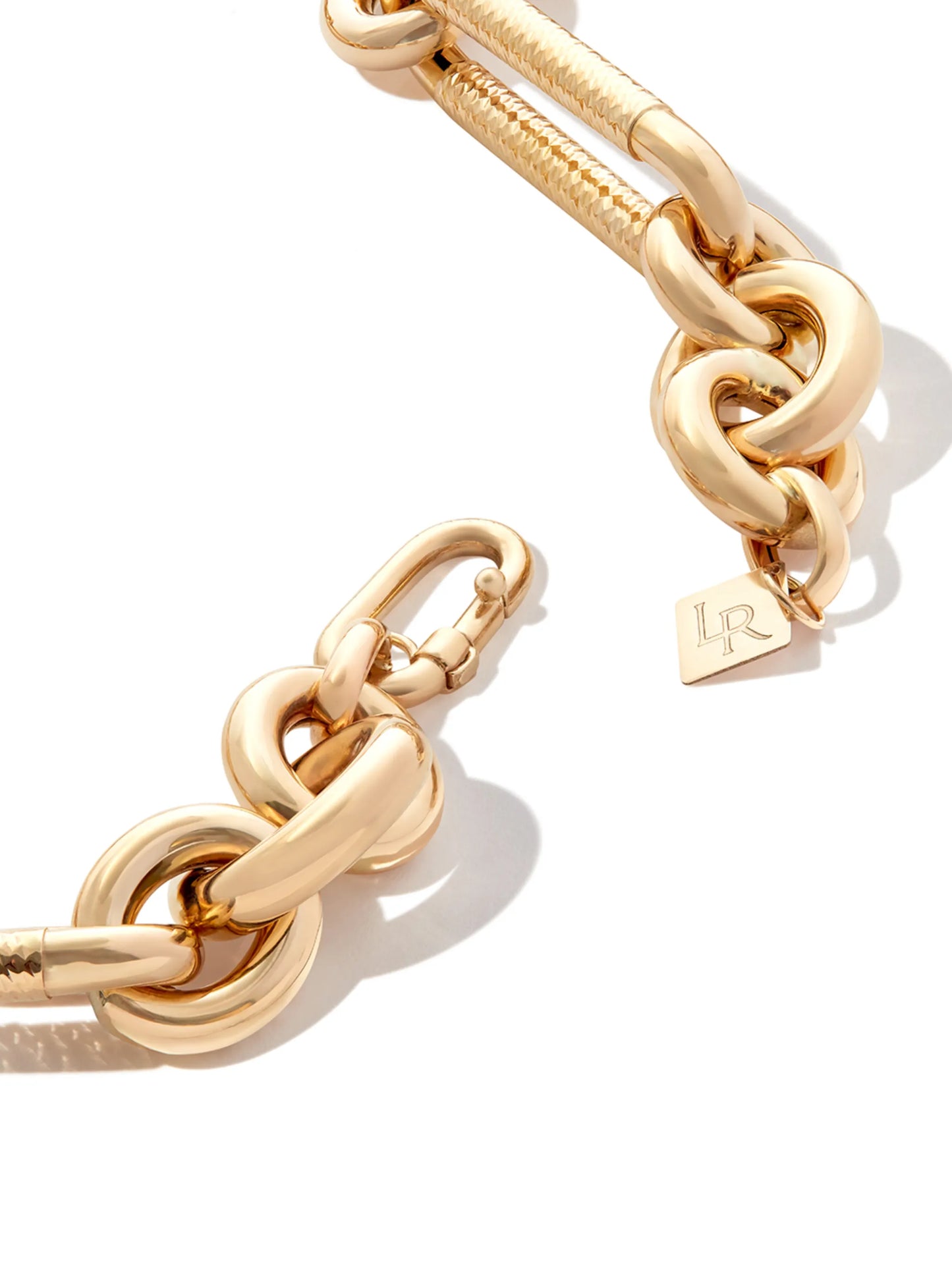 14kt yellow gold mixed-link necklace