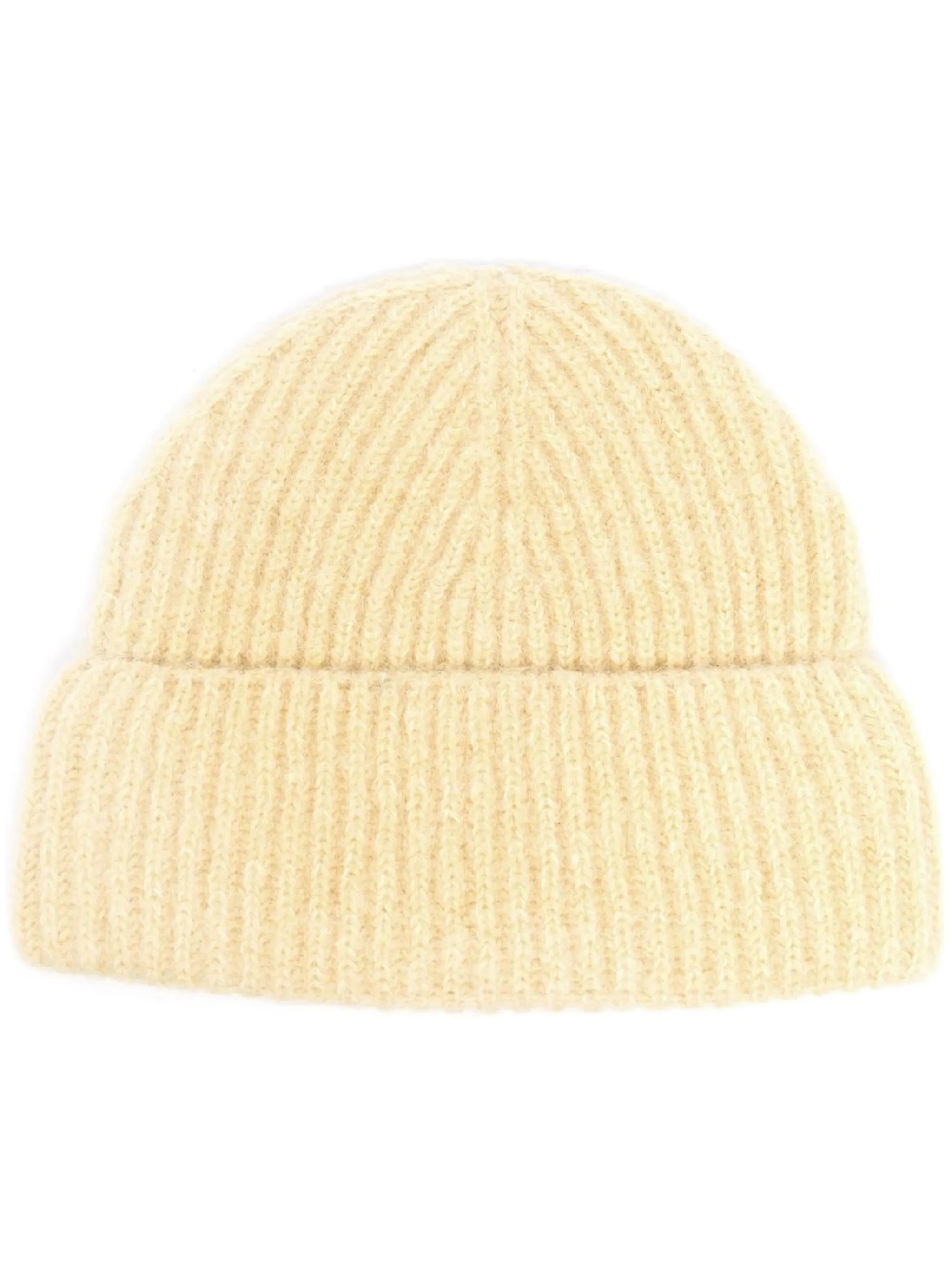 ribbed-knit beanie hat