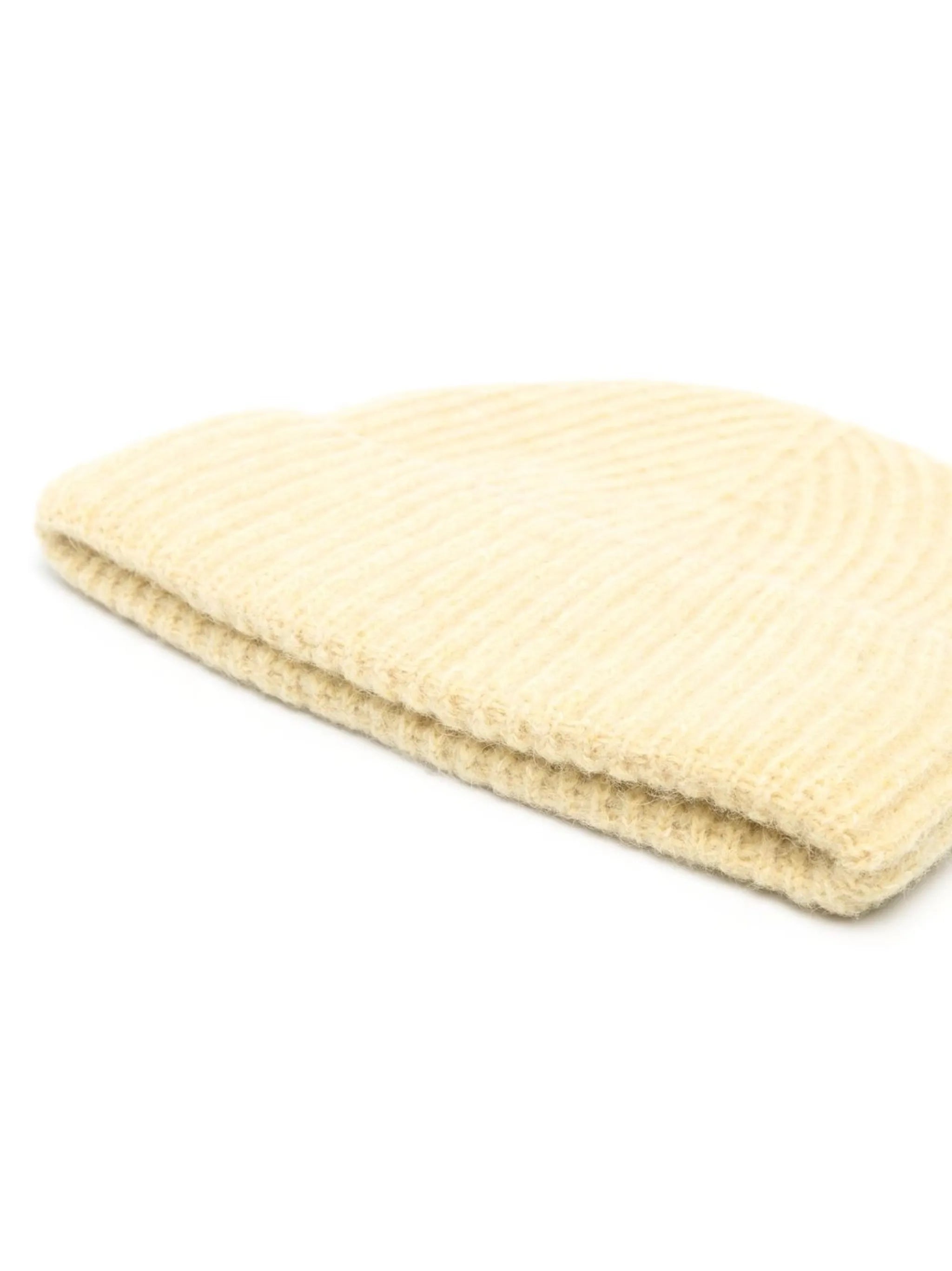 ribbed-knit beanie hat