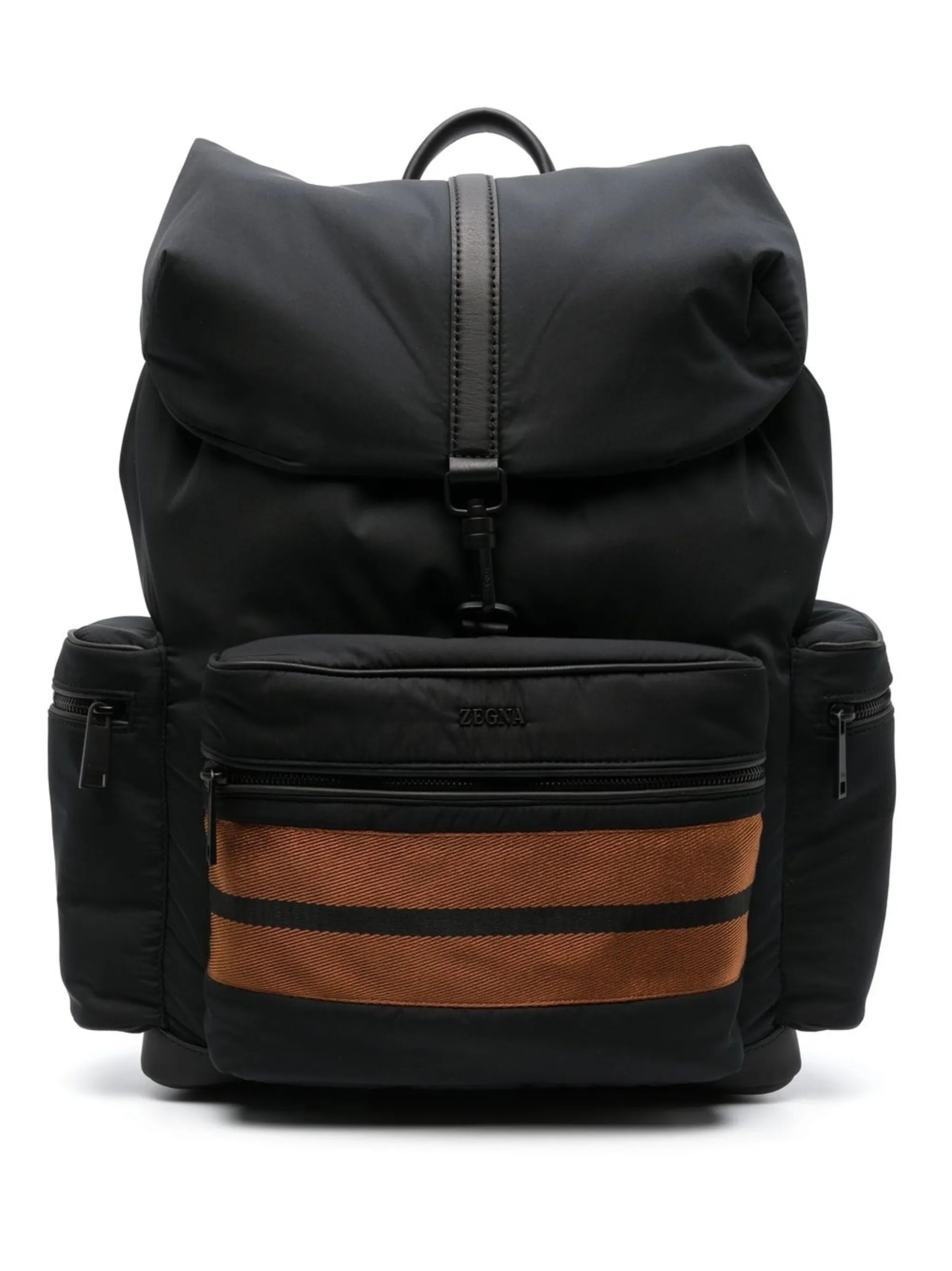 stripe-trim backpack