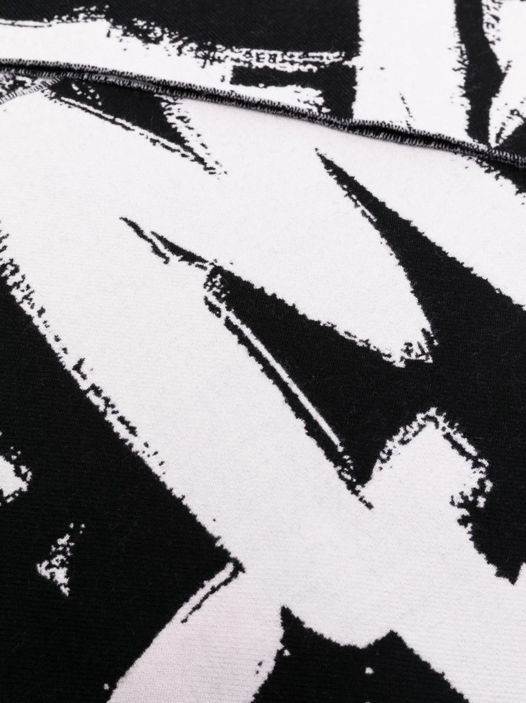 logo-print wool scarf