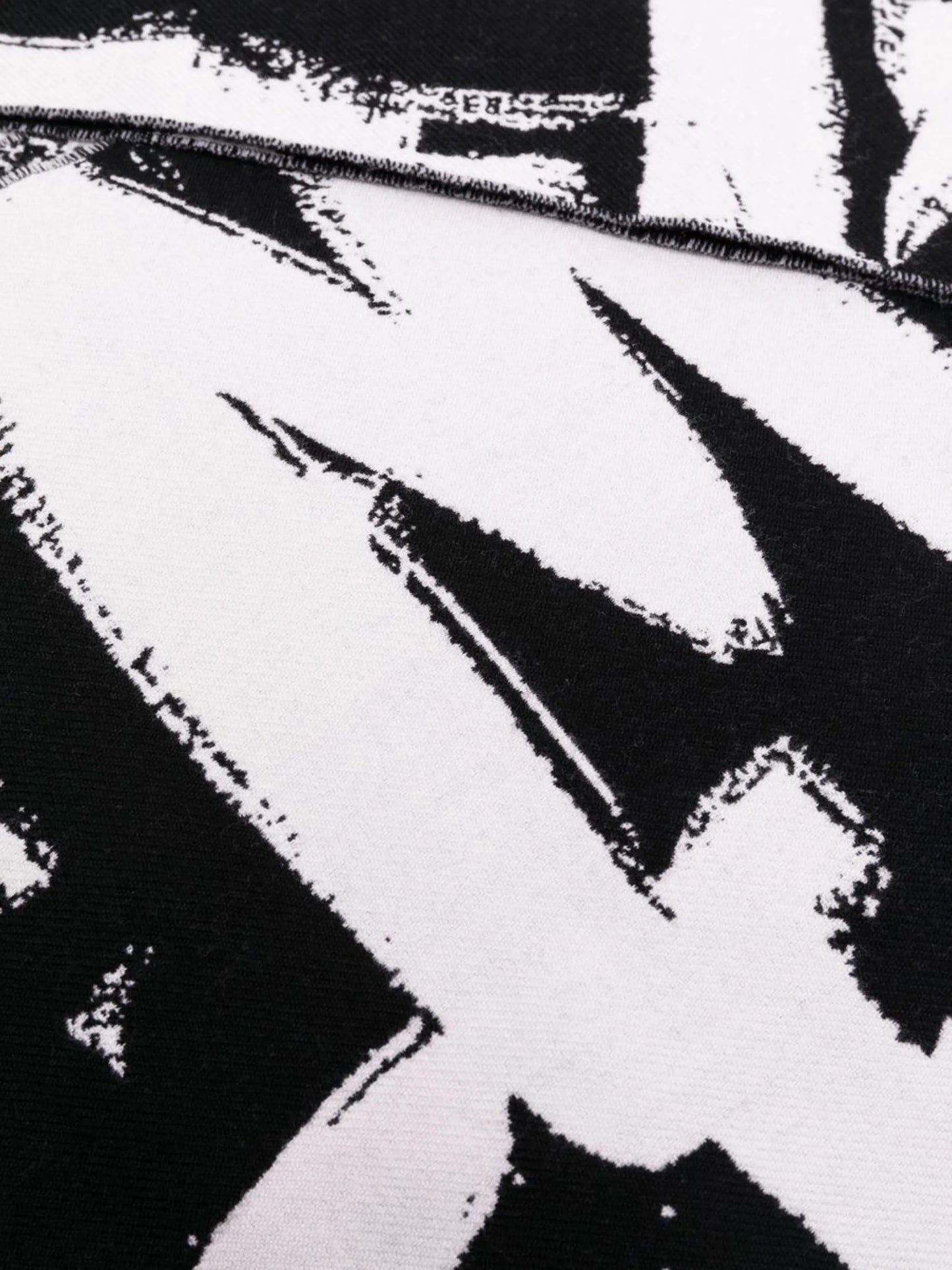 logo-print wool scarf