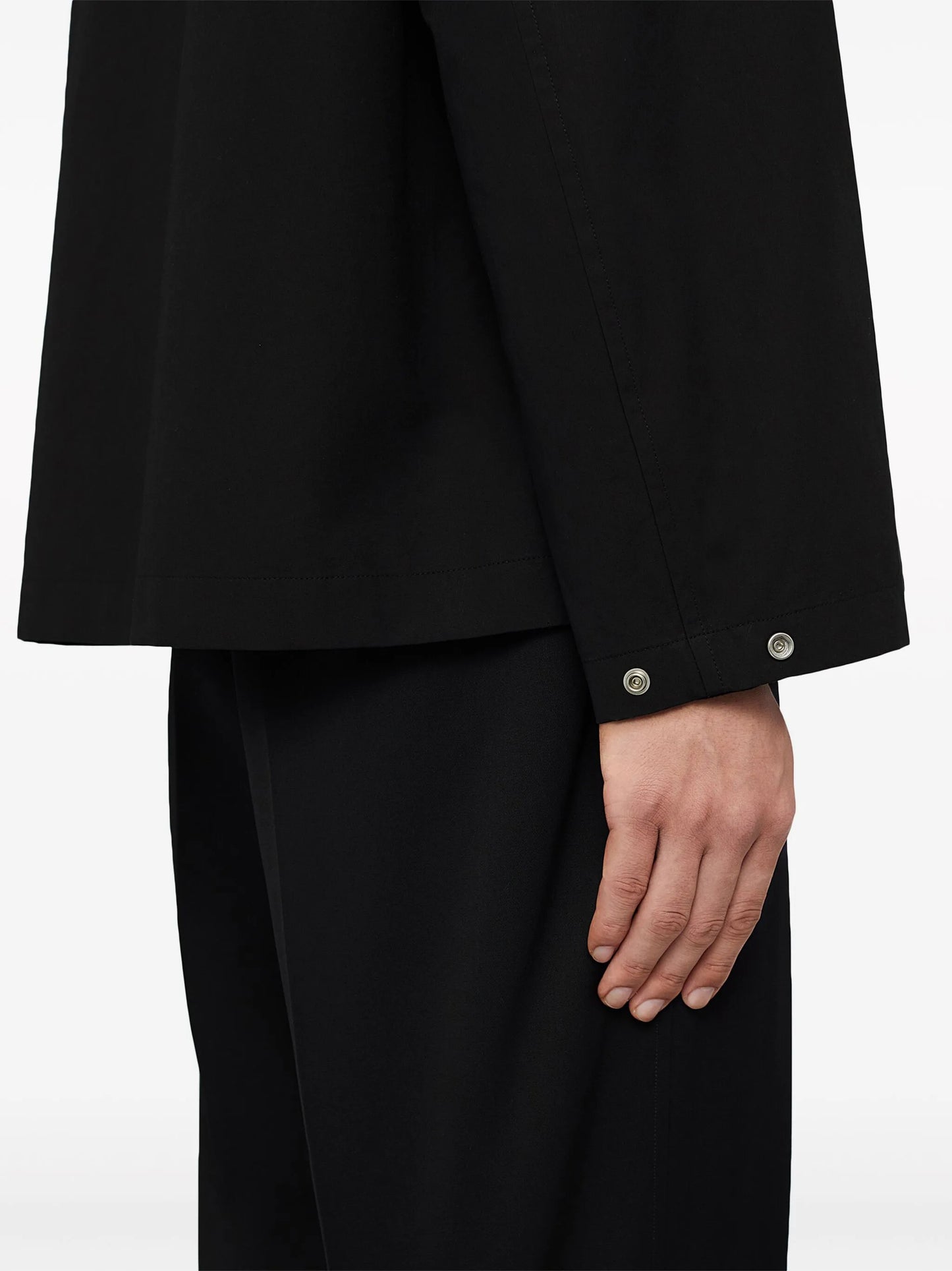 logo-print cotton-poplin shirt jacket