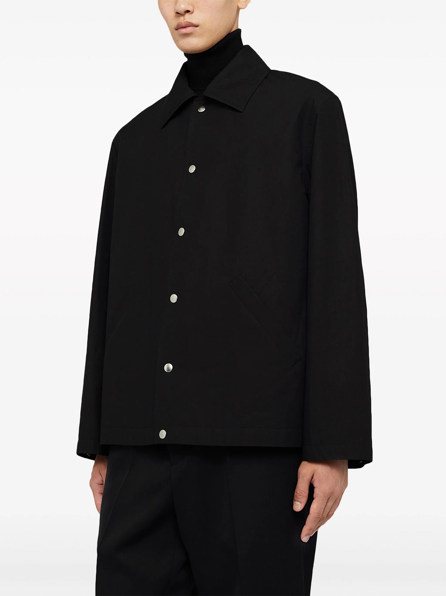 logo-print cotton-poplin shirt jacket